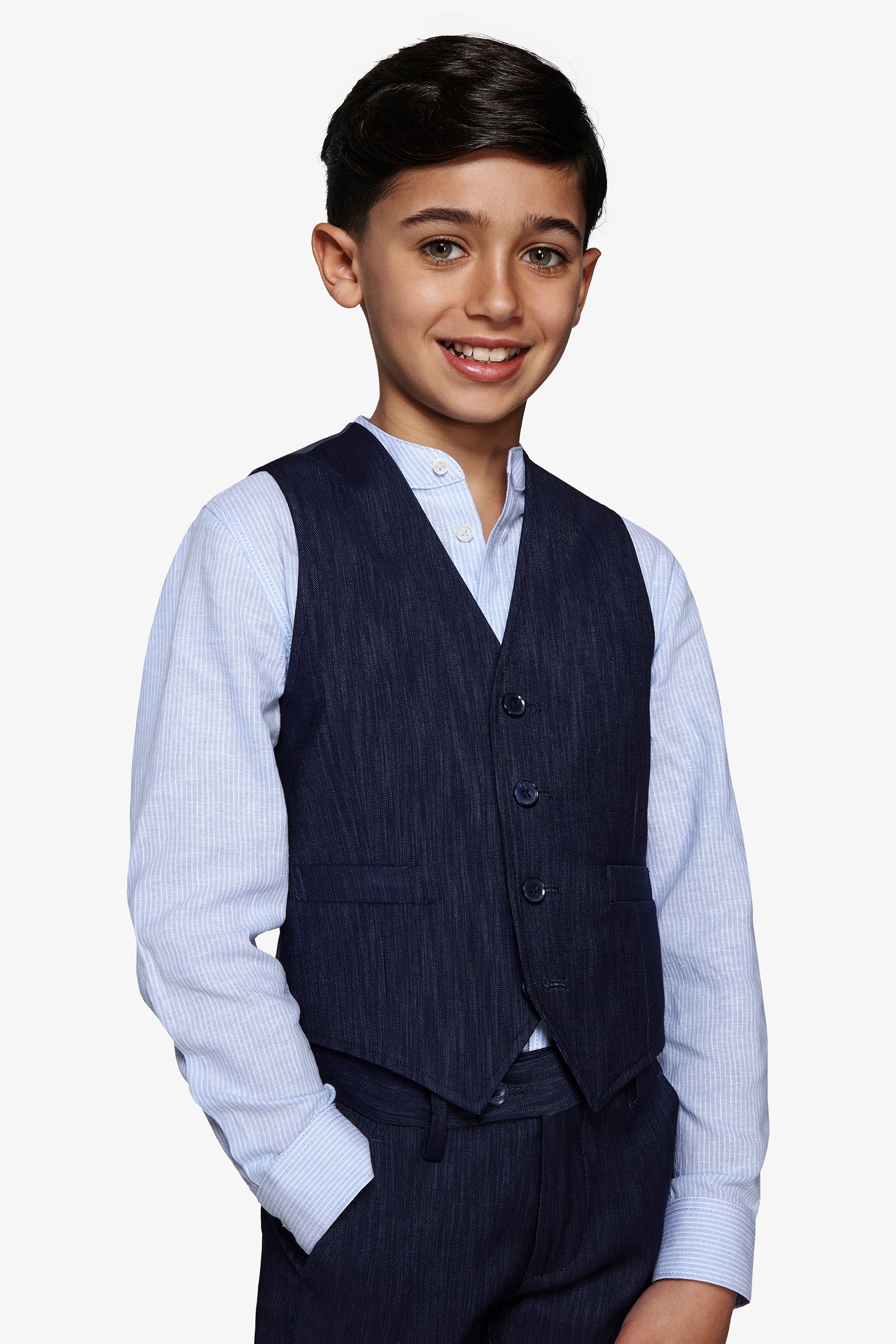 Gilet effetto denim blu scuro Kids-Dan John