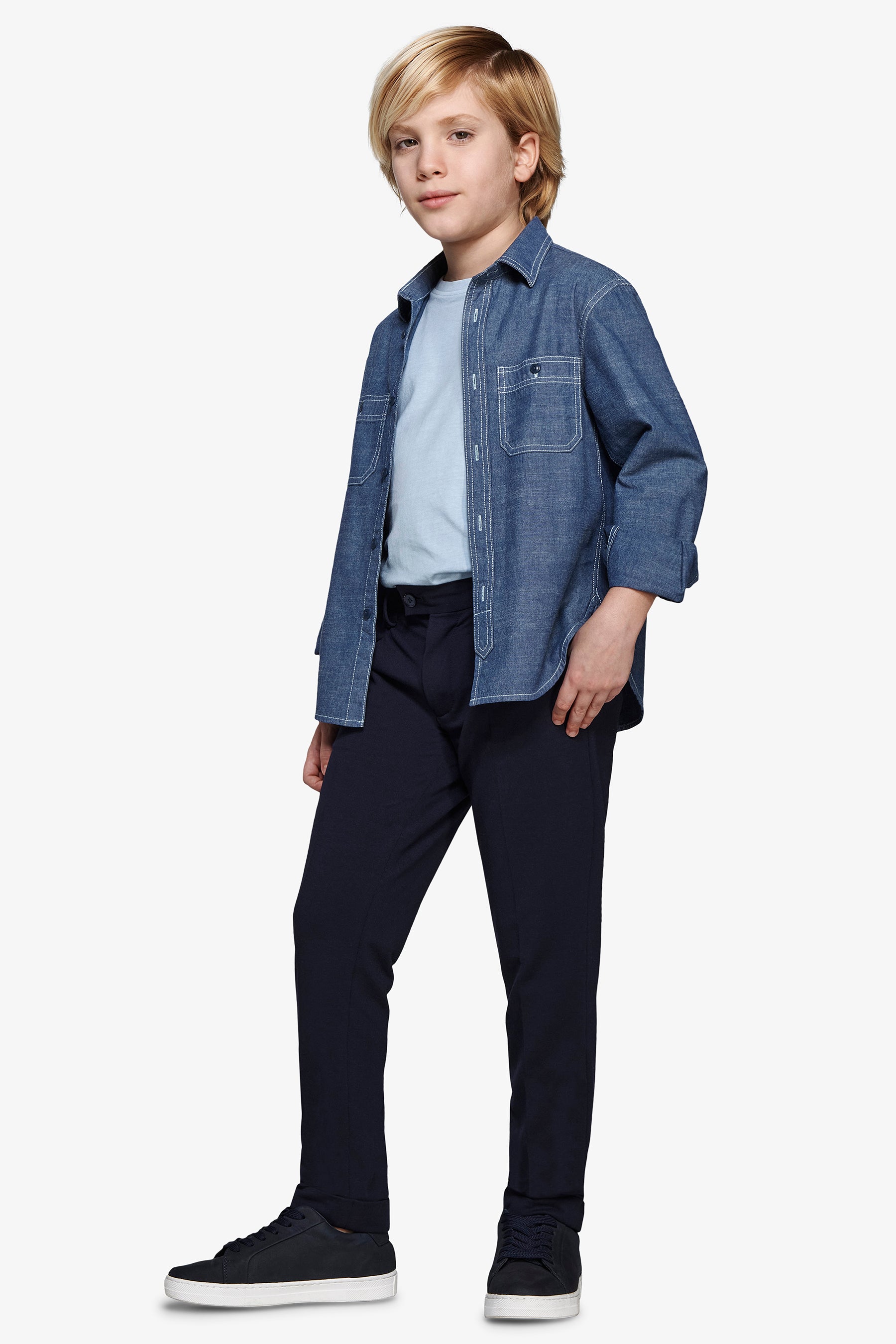 Camicia slim denim chambray Kids-Dan John