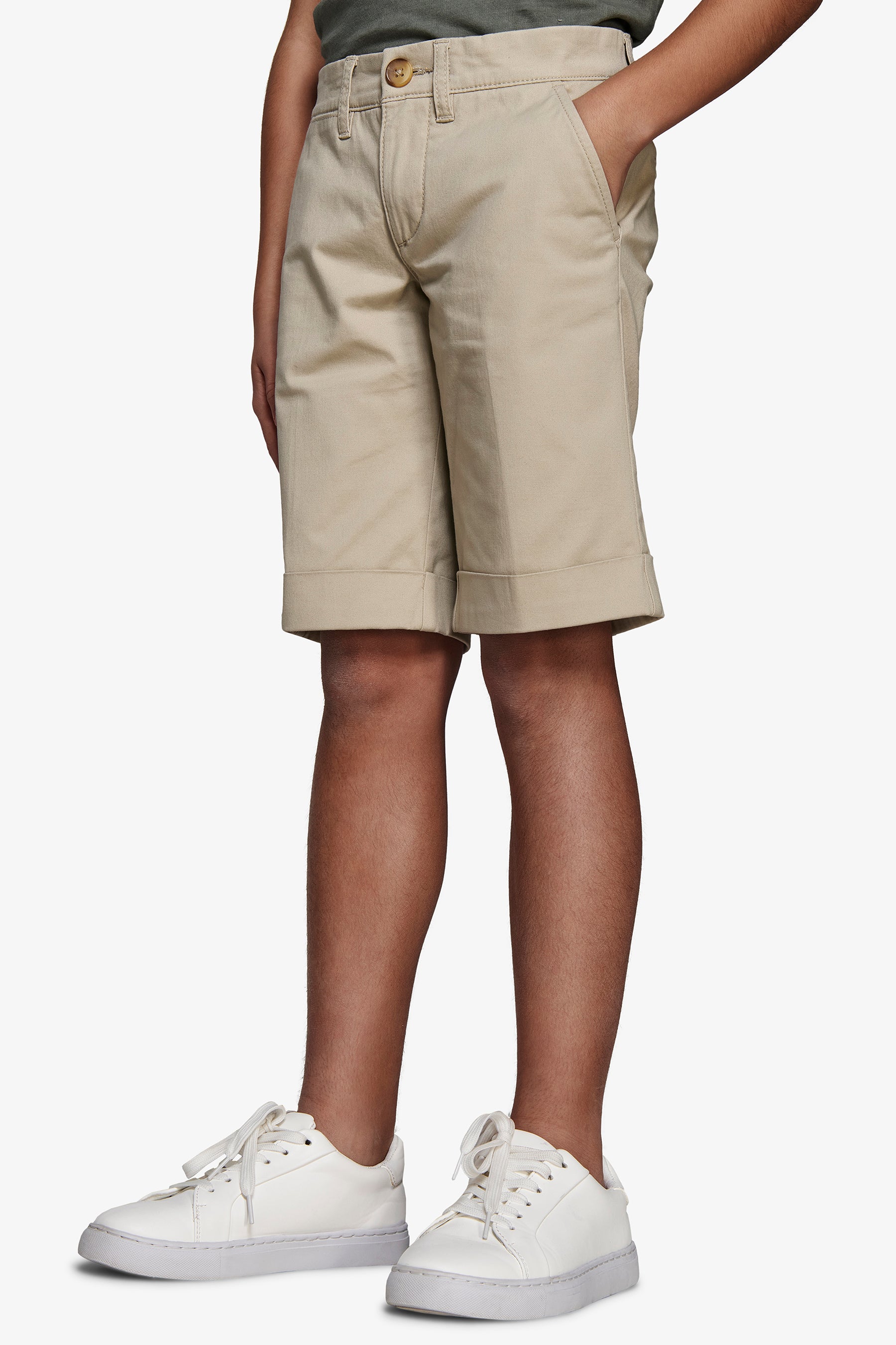Bermuda chino basic in cotone cream Kids-Dan John