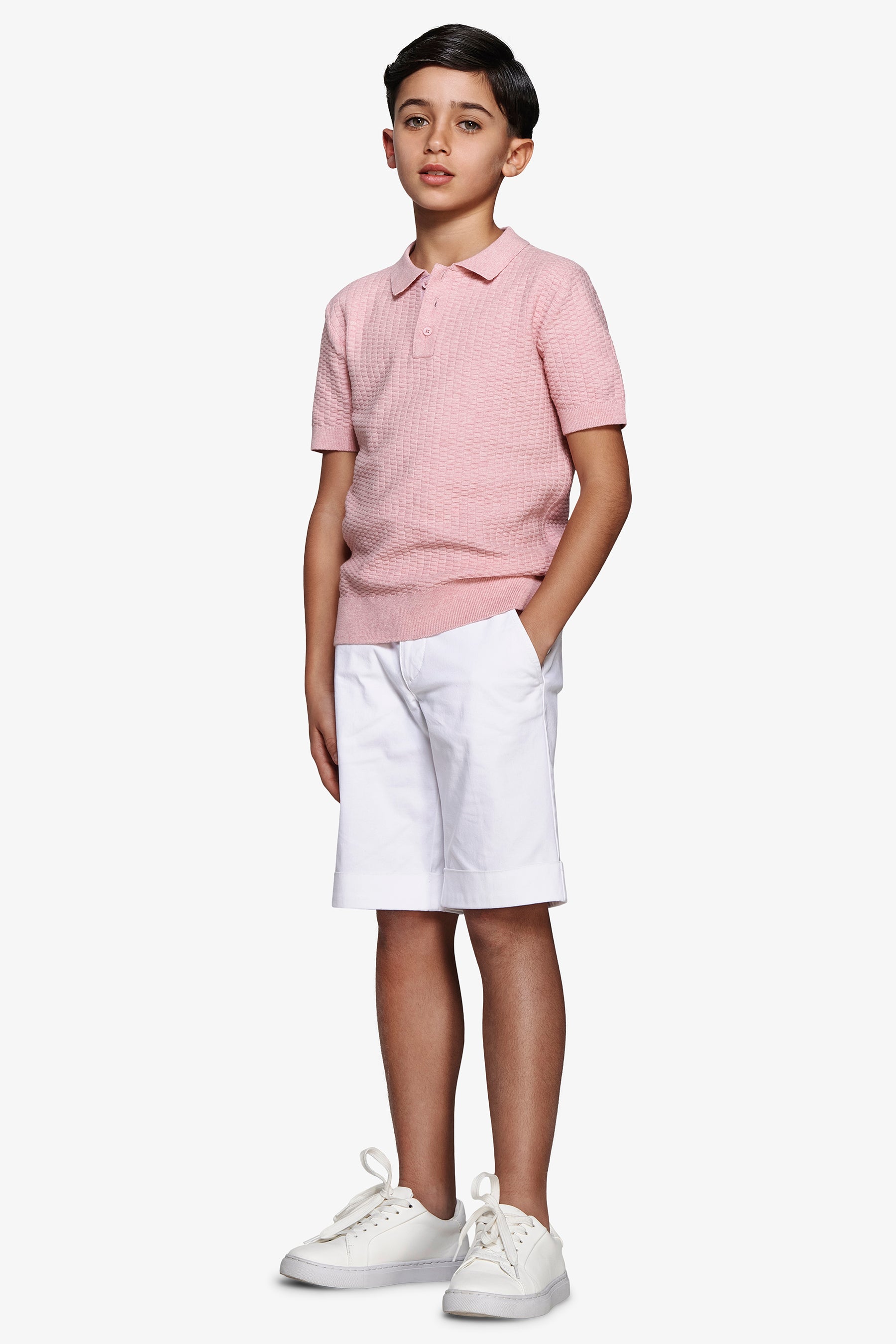 POLO M/C CO BOTTONI PUNTO DADINO ROSA-Dan John