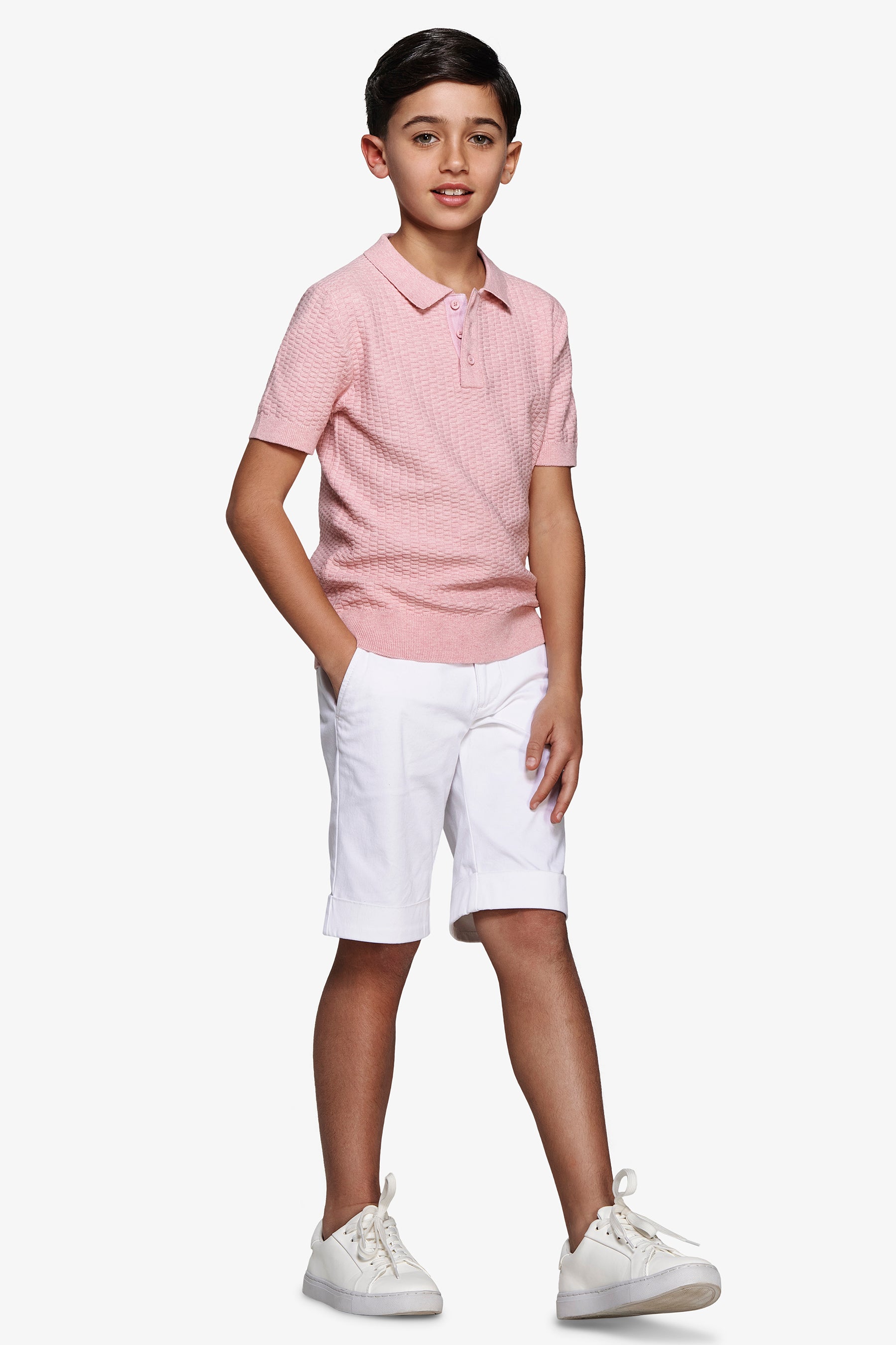 POLO M/C CO BOTTONI PUNTO DADINO ROSA-Dan John