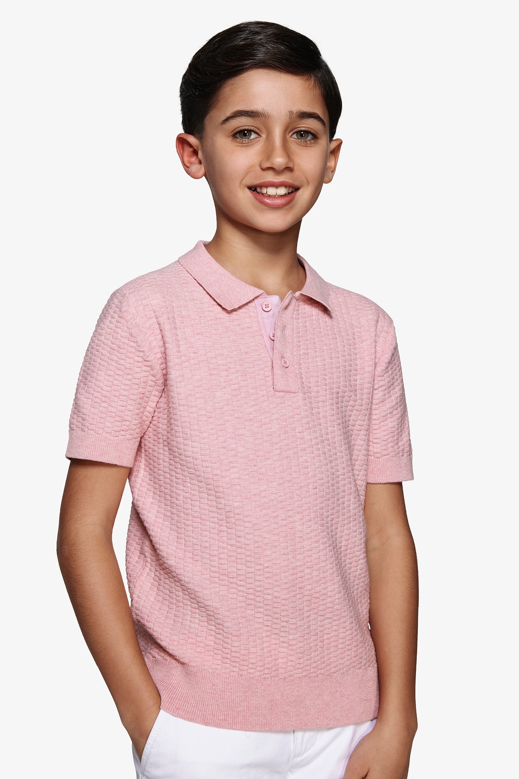 POLO M/C CO BOTTONI PUNTO DADINO ROSA-Dan John