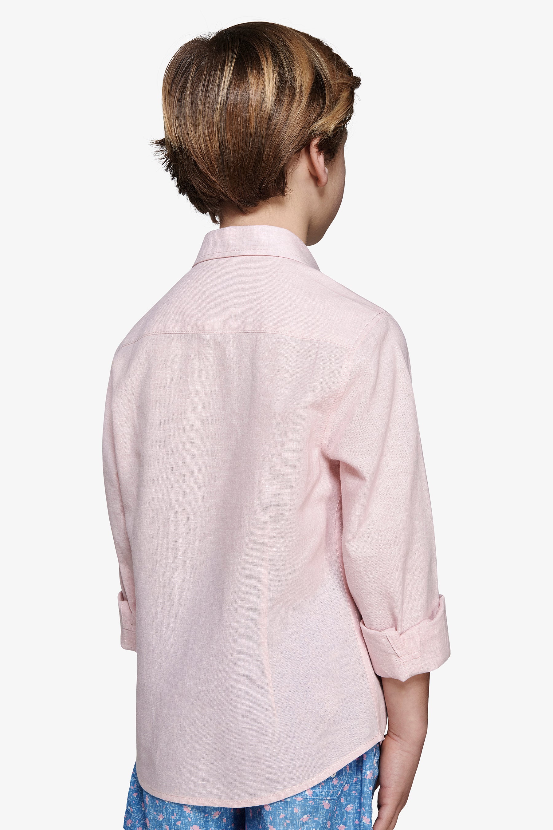 Camicia misto lino relaxed rosa Kids-Dan John