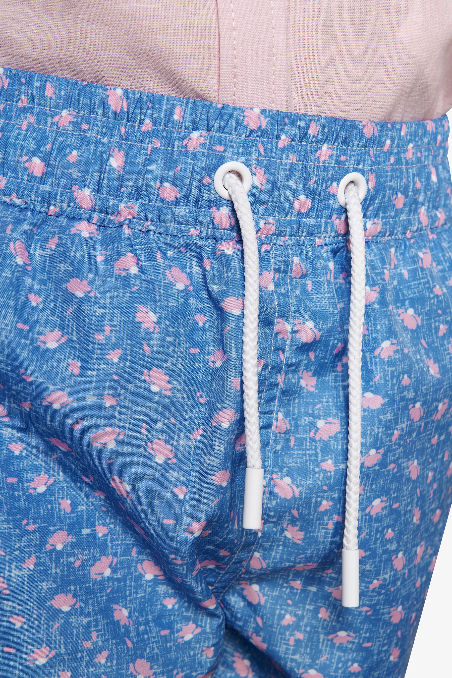 KIDS Light blue micro floral swim trunks