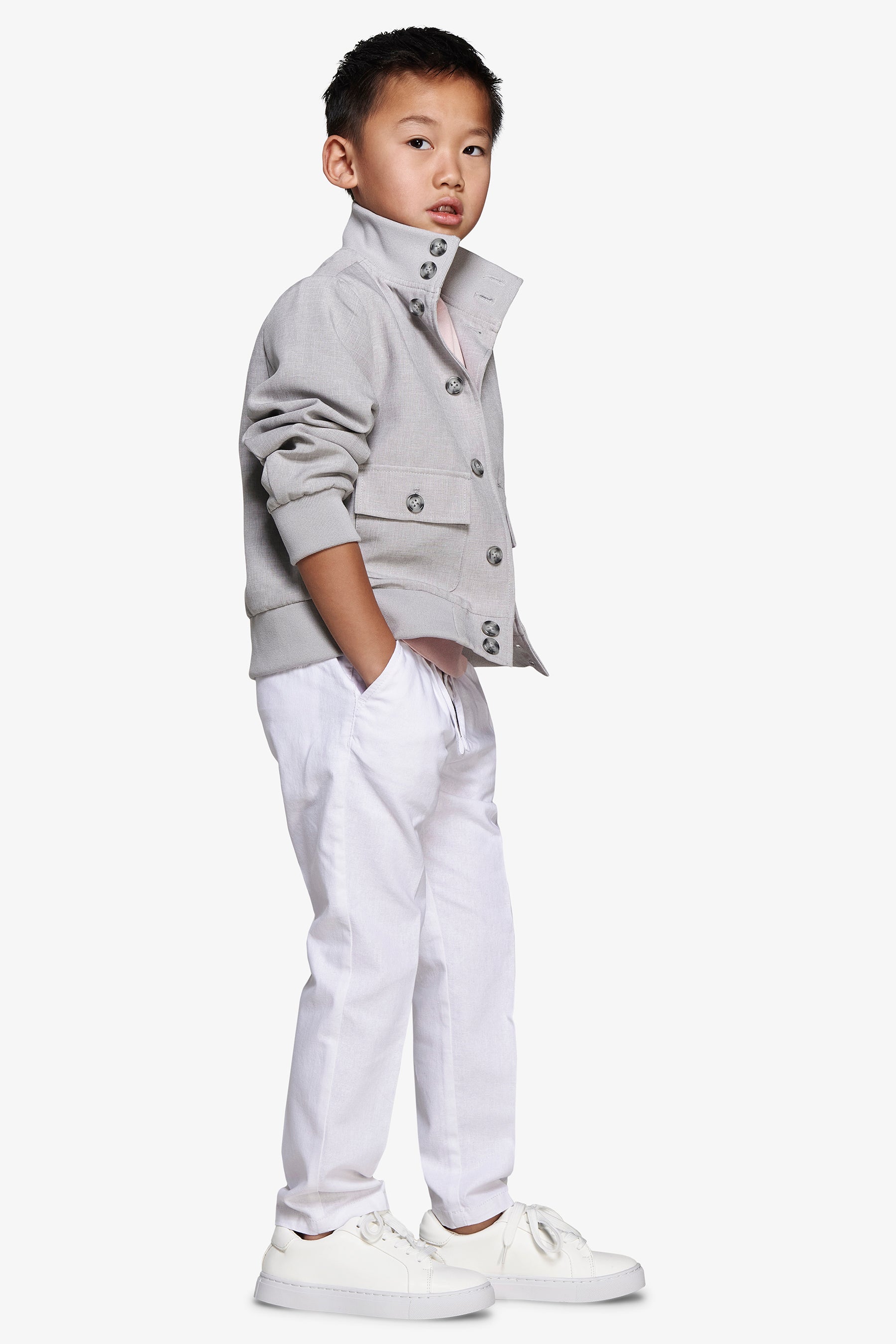 Bomber tela stretch grigio Kids-Dan John