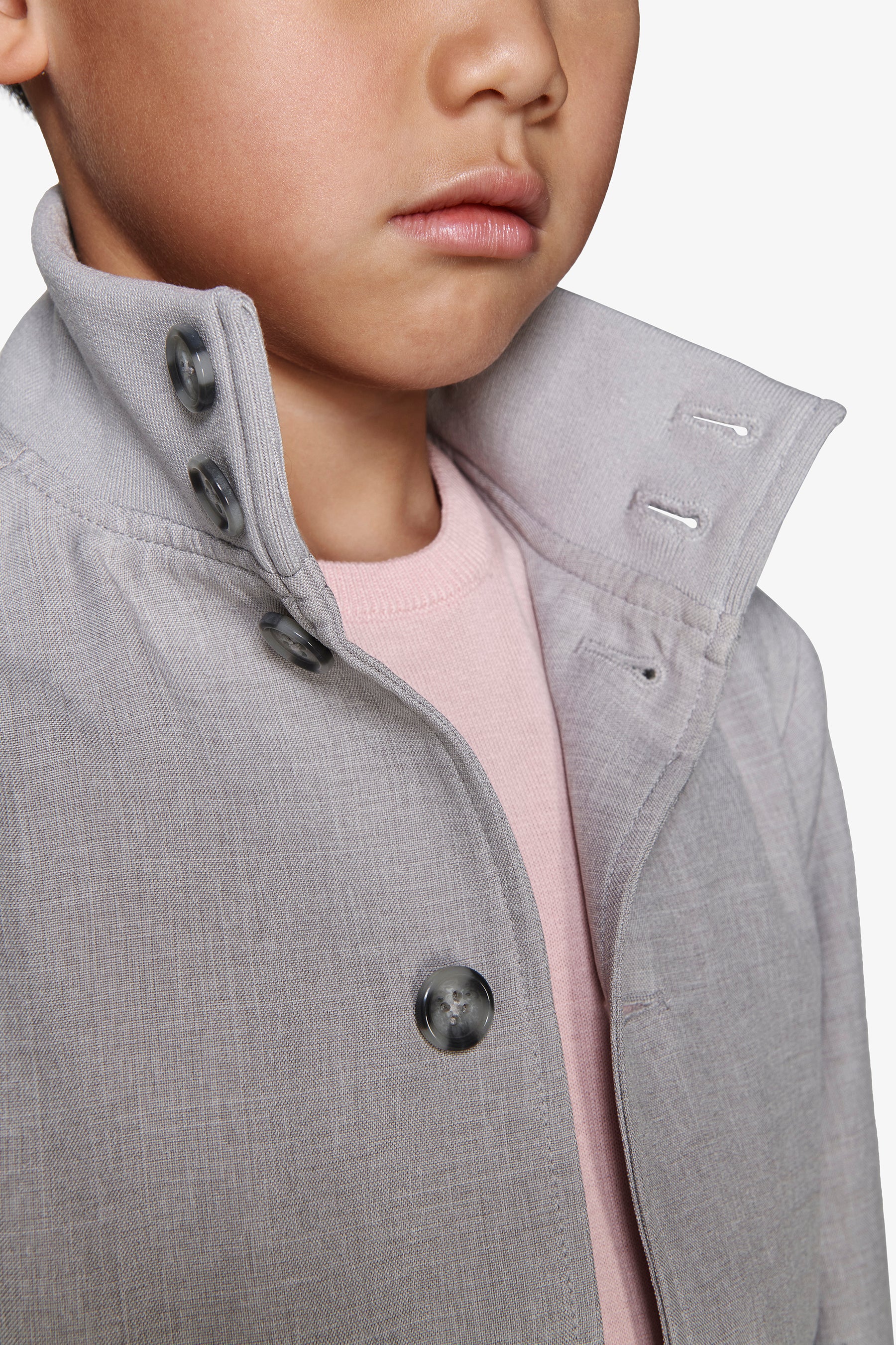 KIDS Gray stretch fabric bomber jacket