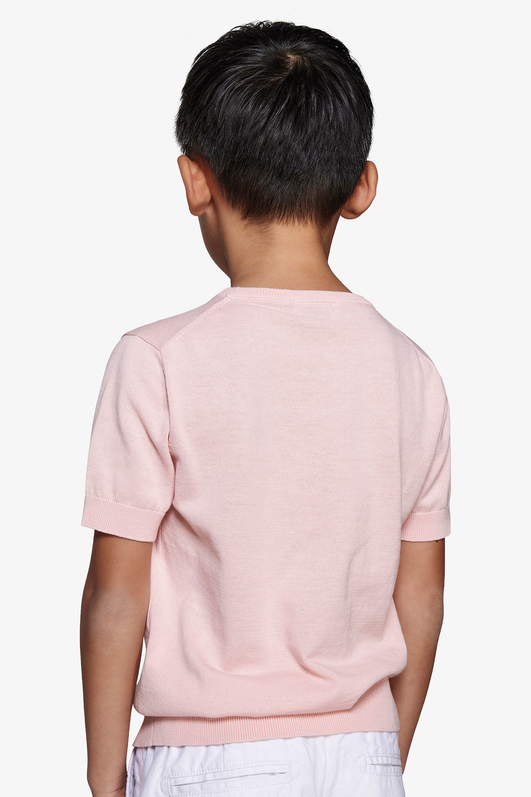 KIDS Pink brushed cotton crewneck sweater
