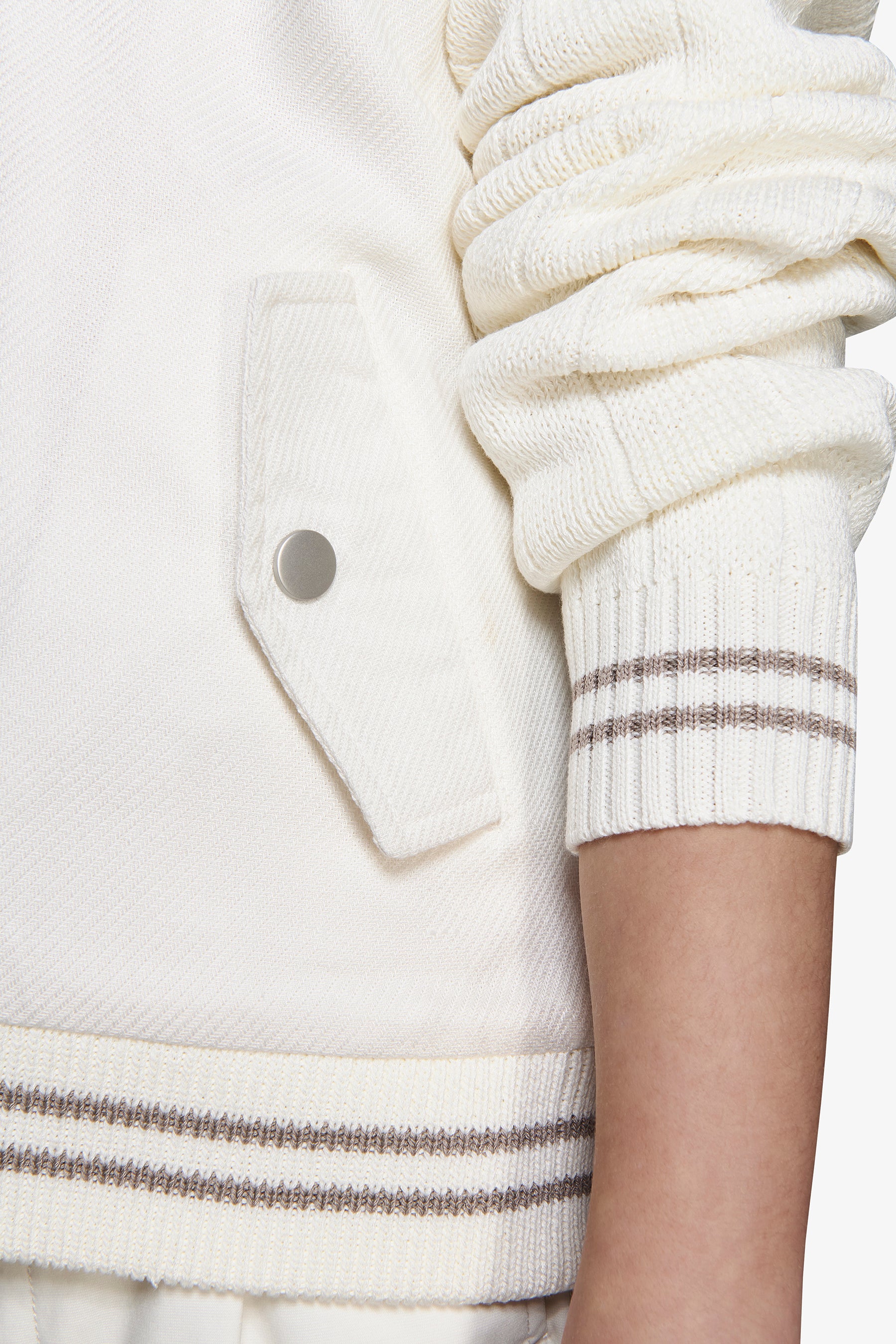 Bomber misto lino bimaterico panna Kids-Dan John