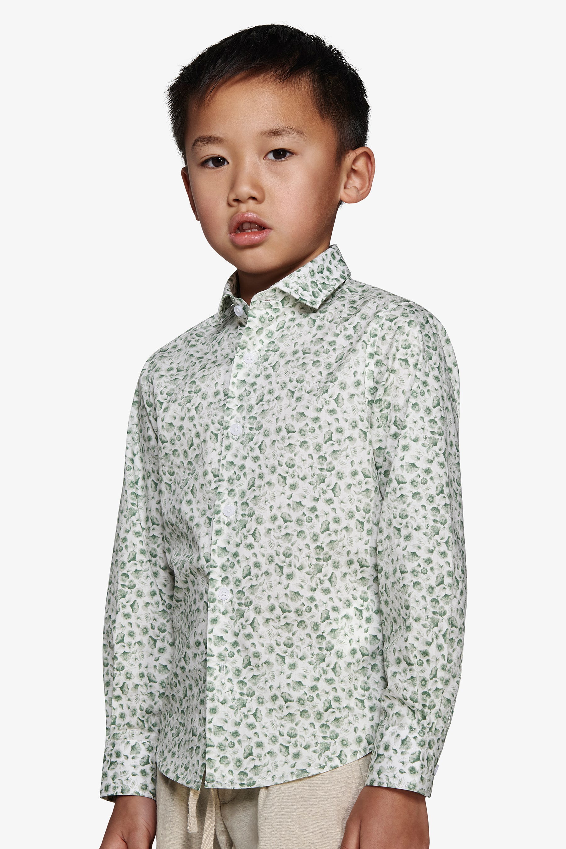 Camicia fantasia floreale salvia Kids-Dan John
