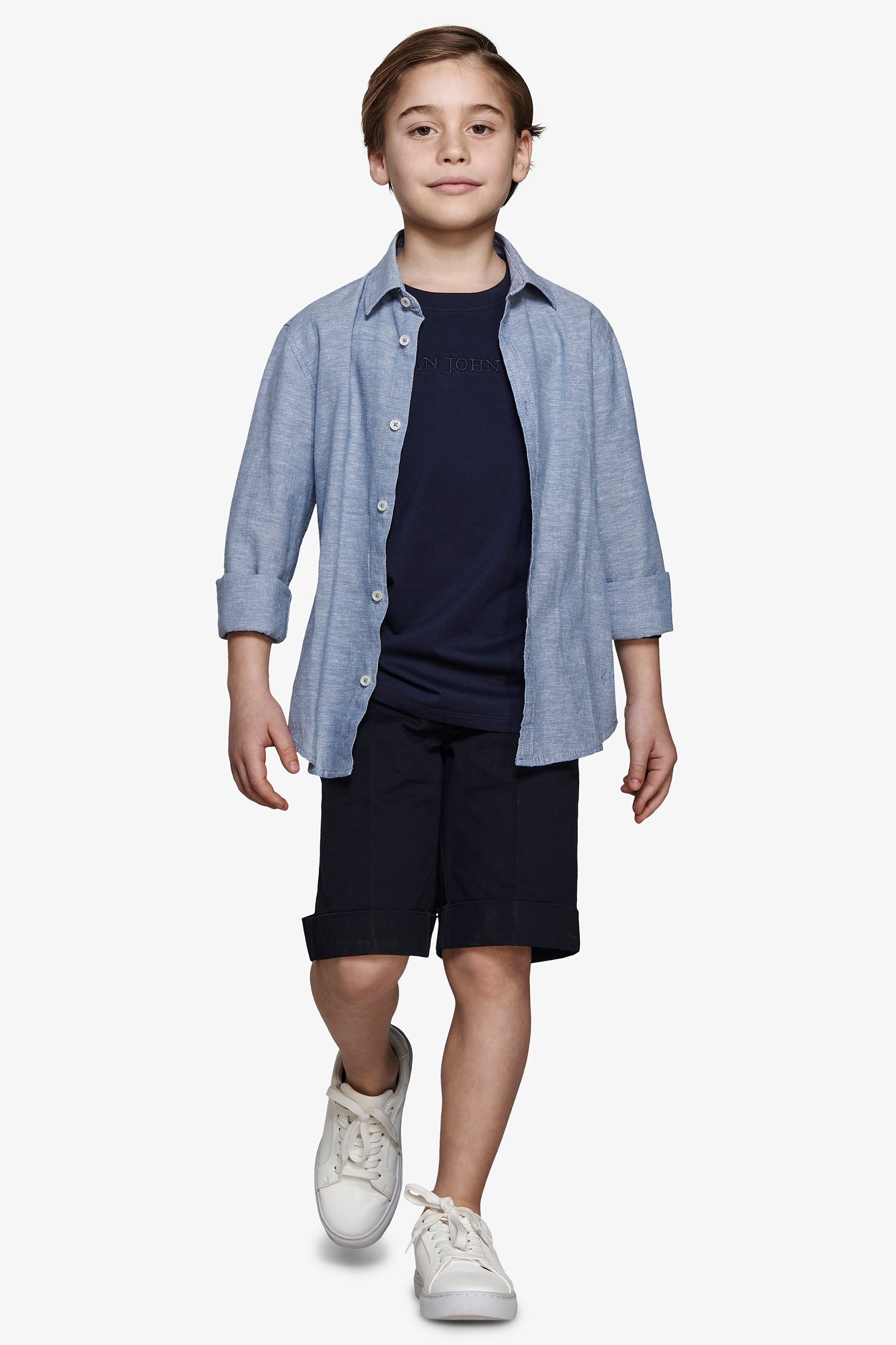 Camicia misto lino relaxed avion Kids-Dan John