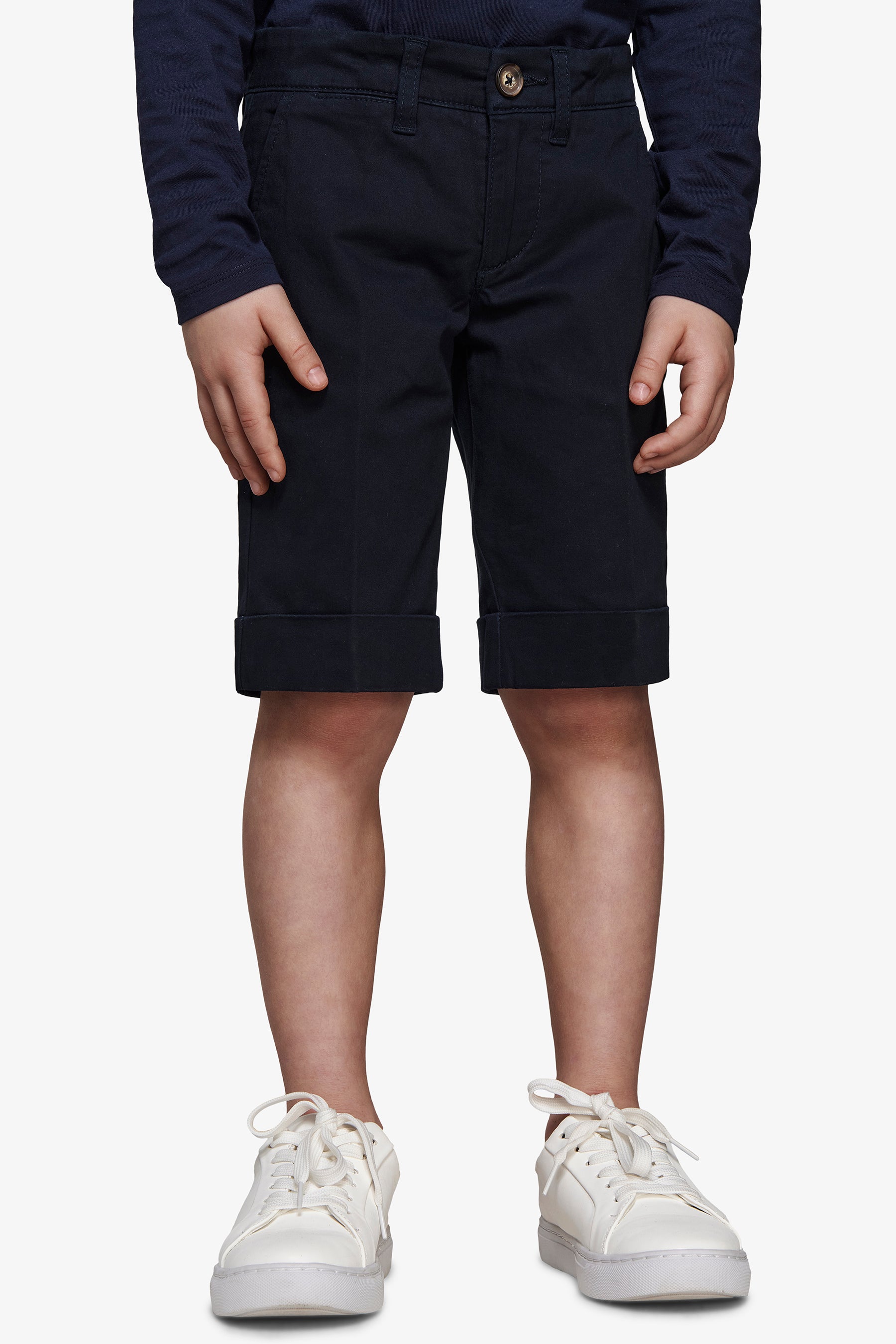 Bermuda chino basic in cotone blu Kids-Dan John