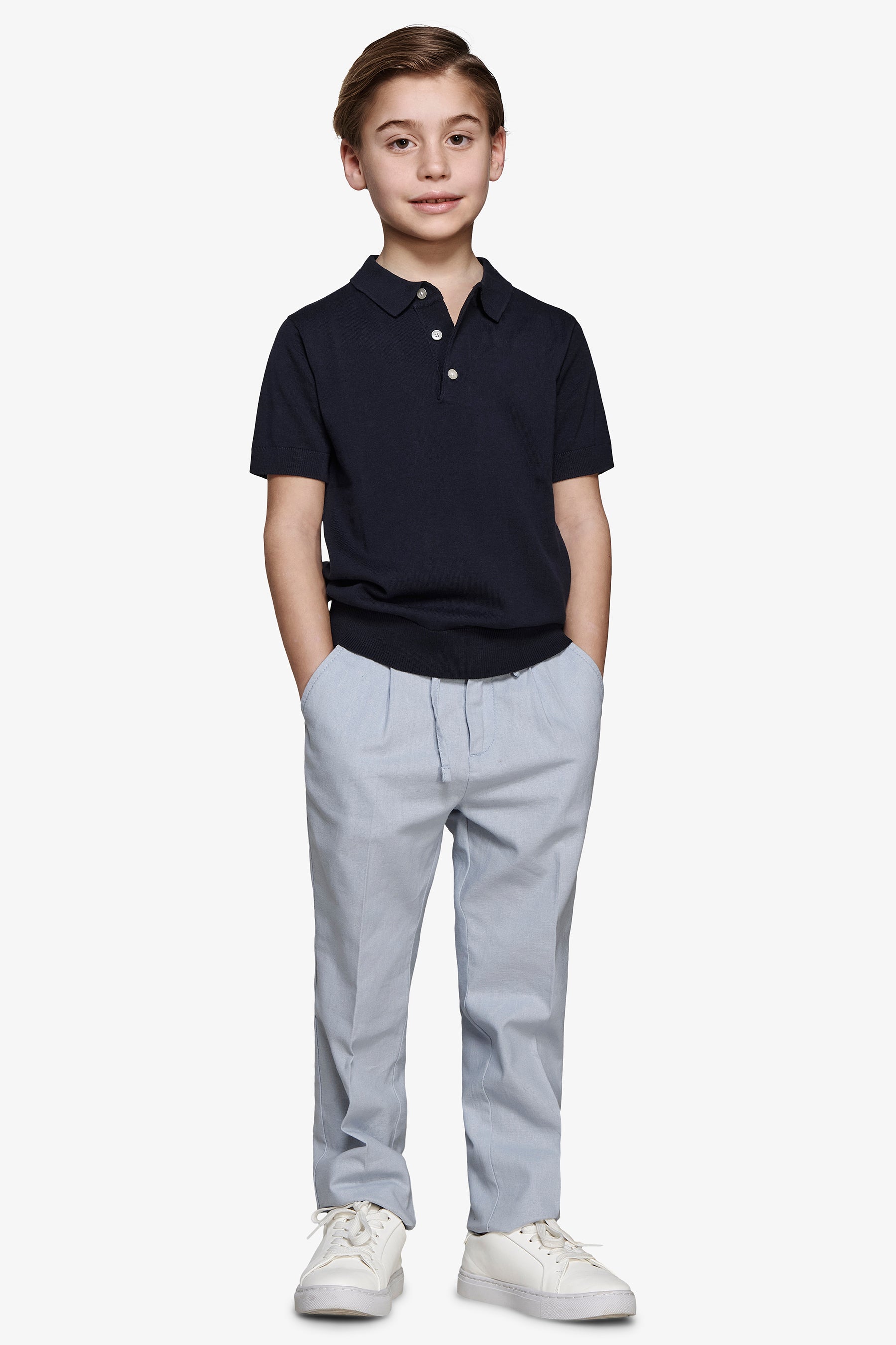 Polo bleu en maille Kids