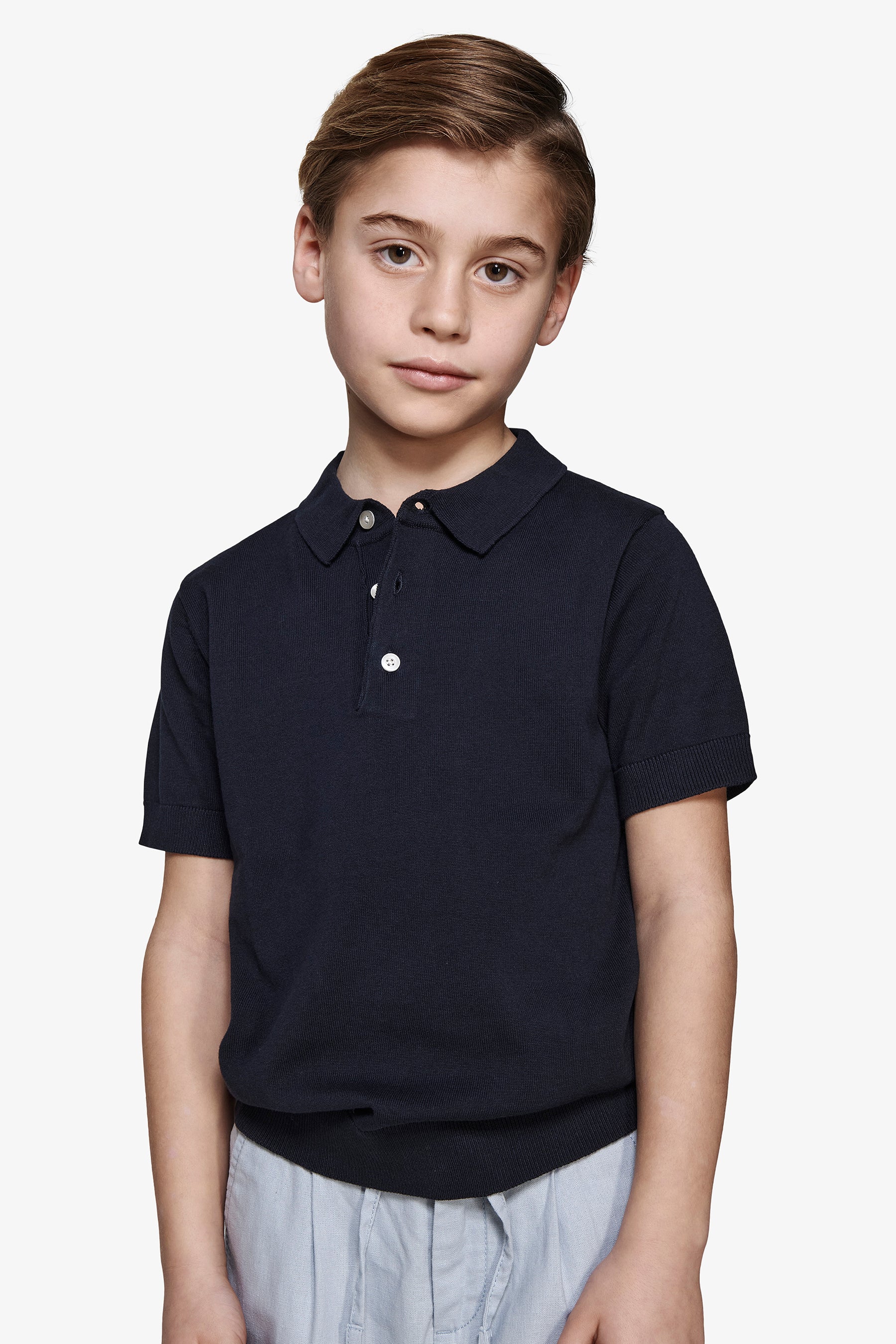 Polo in maglia blu Kids