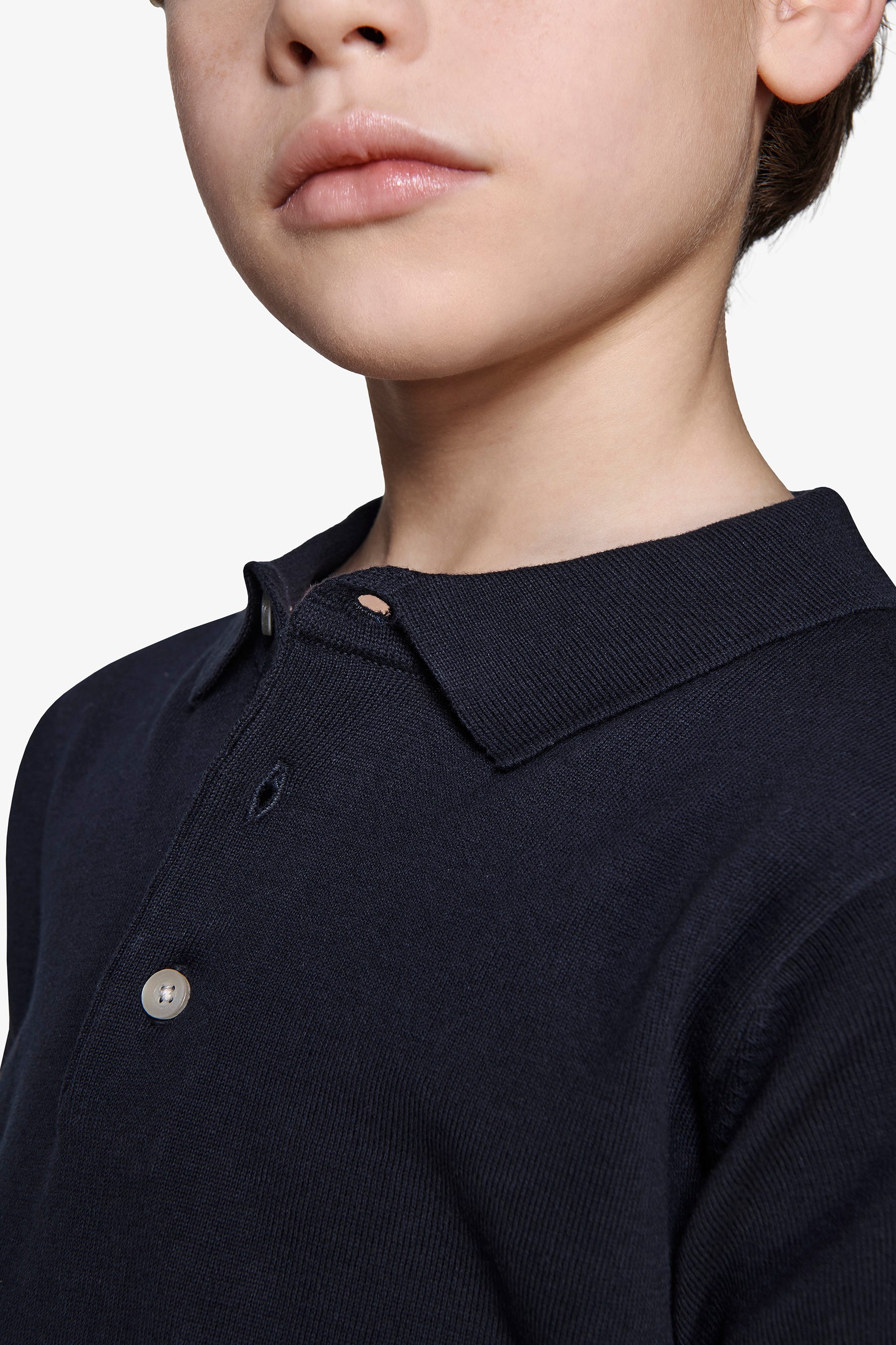 Polo in maglia blu Kids-Dan John