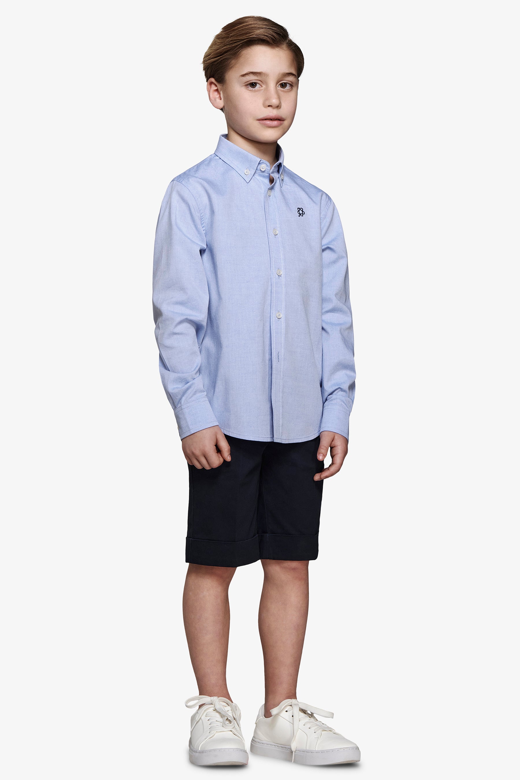 Camicia oxford button down celeste Kids-Dan John
