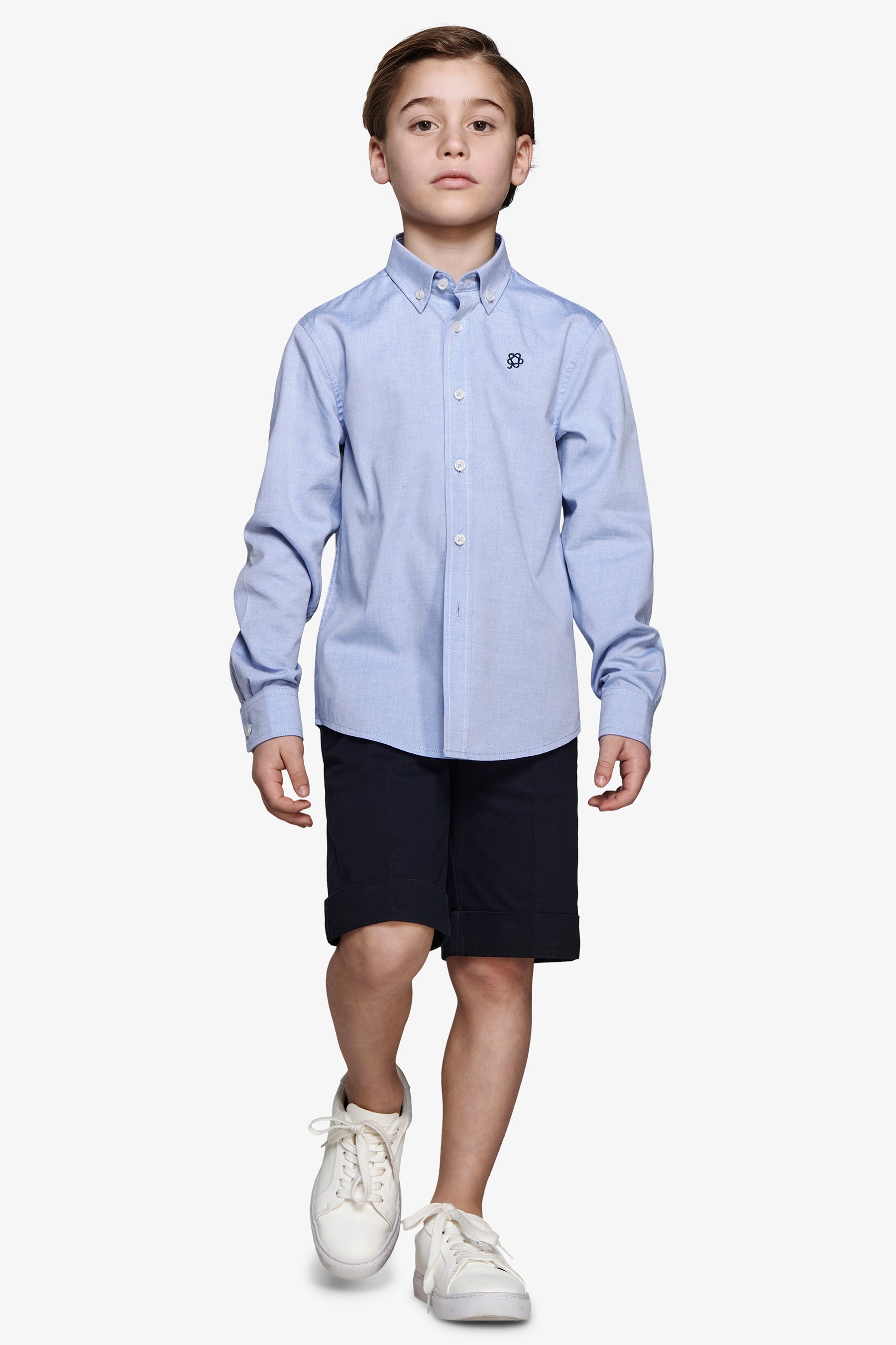 Camicia oxford button down celeste Kids-Dan John