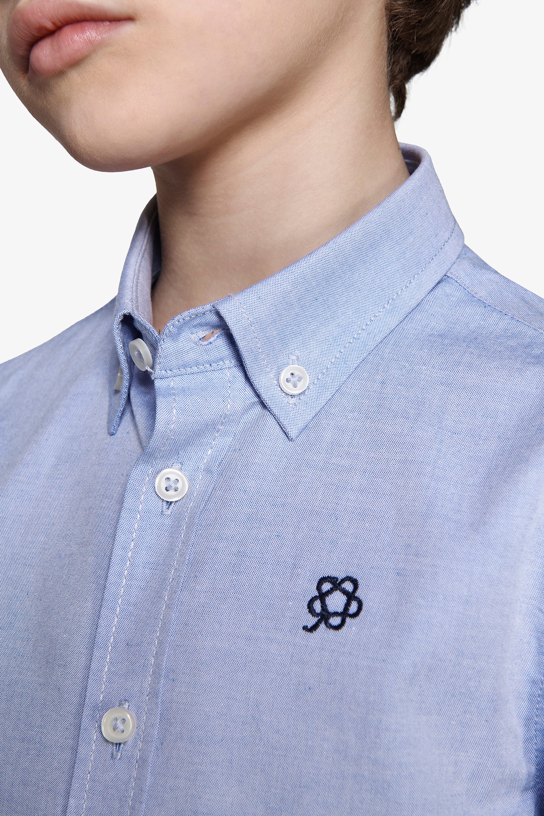 Camicia oxford button down celeste Kids-Dan John