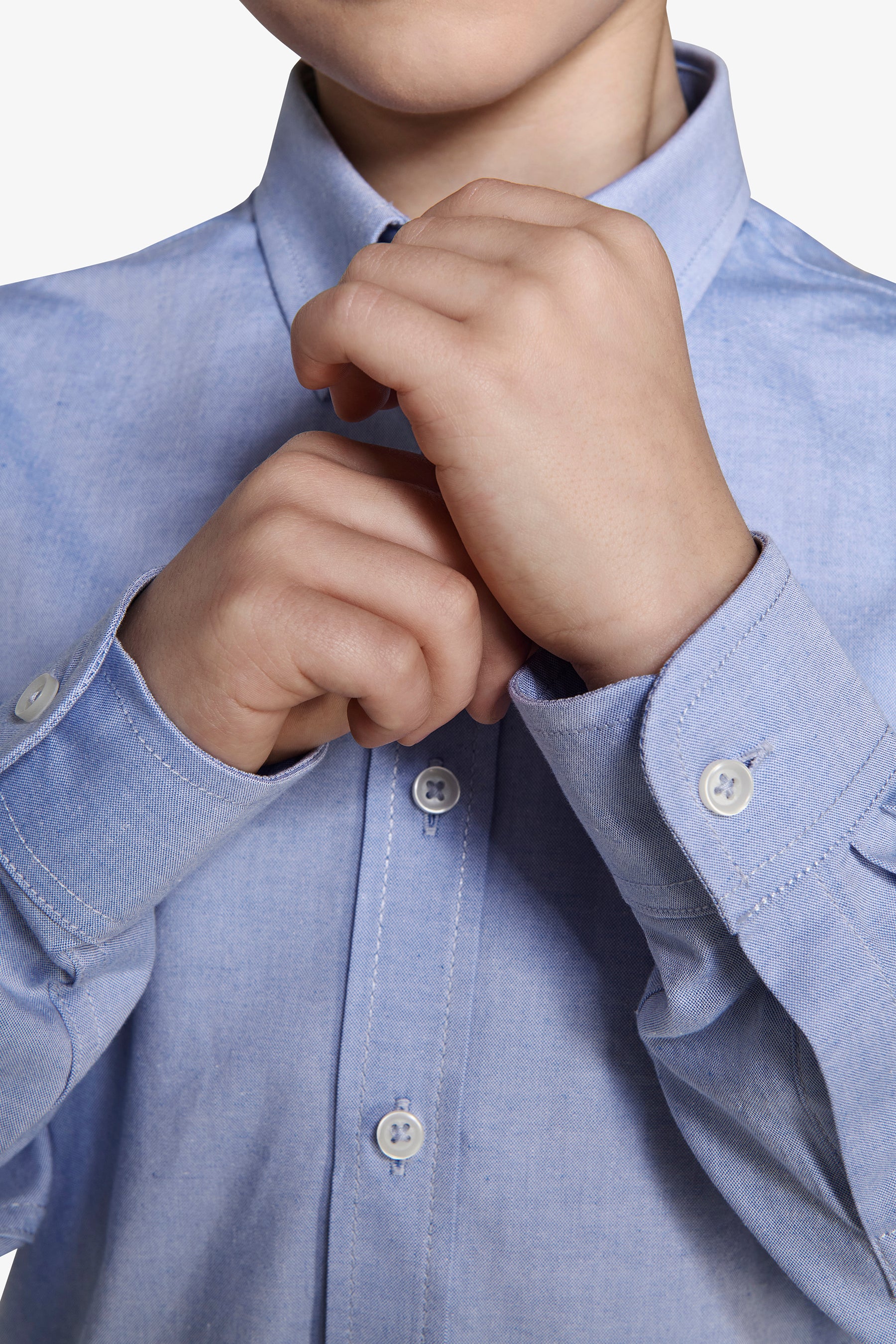 Camicia oxford button down celeste Kids-Dan John