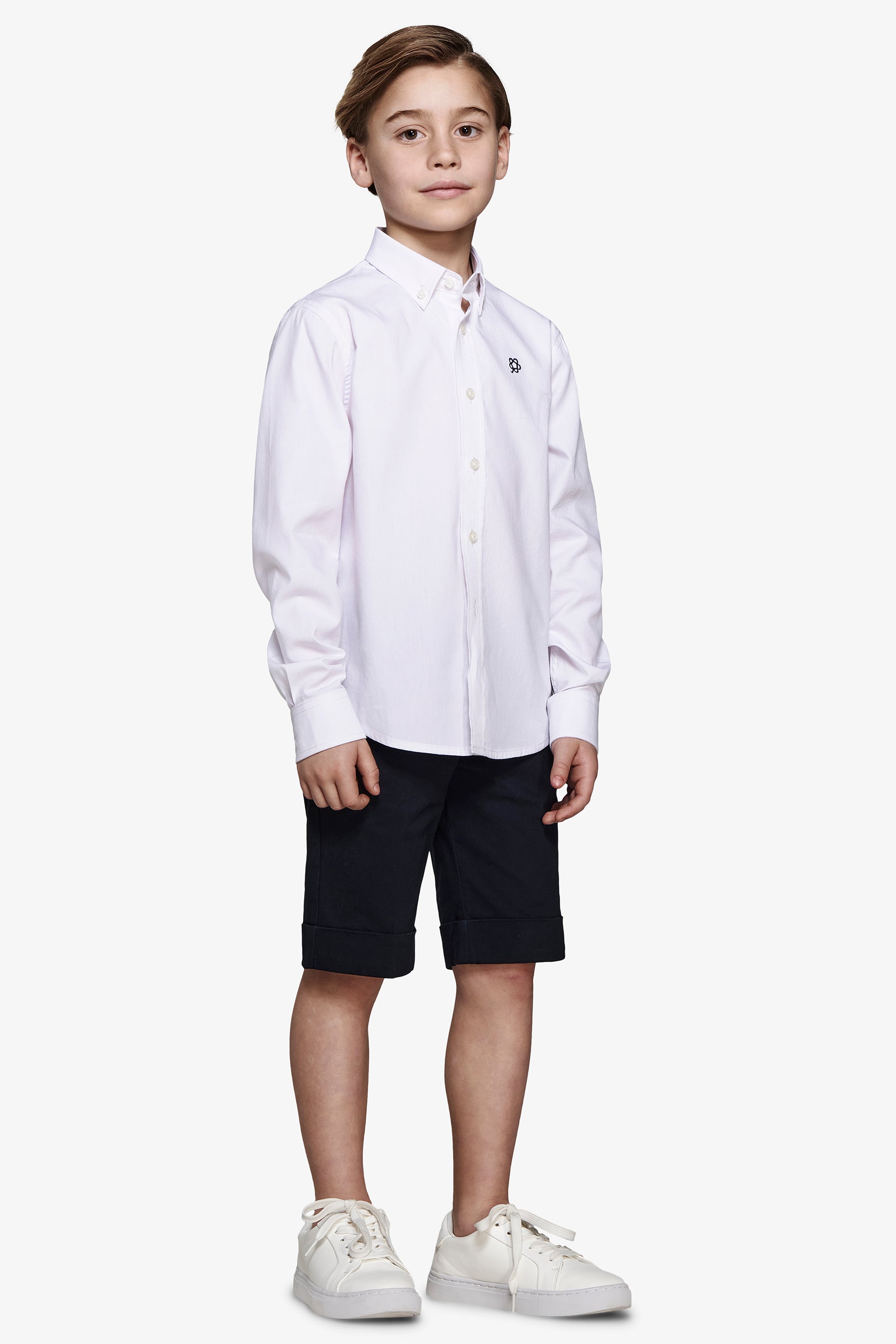 Camicia oxford button down bianca Kids-Dan John