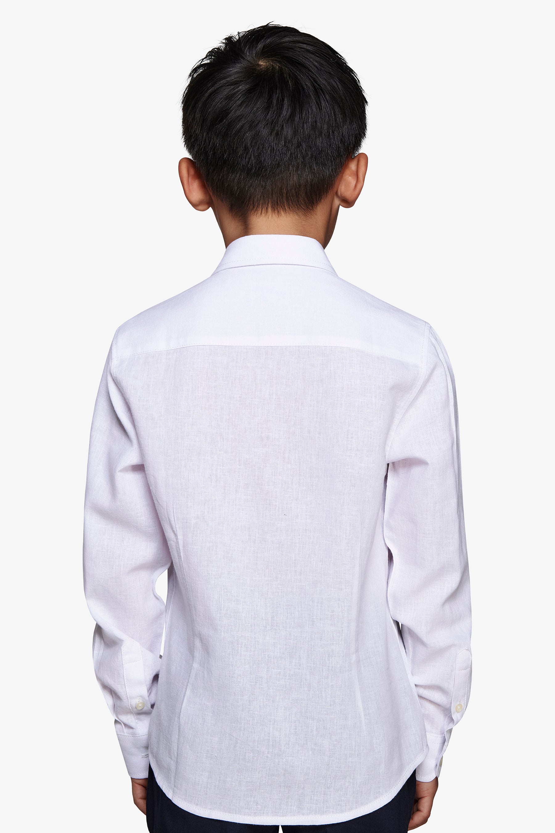 Camicia misto lino relaxed bianca Kids-Dan John