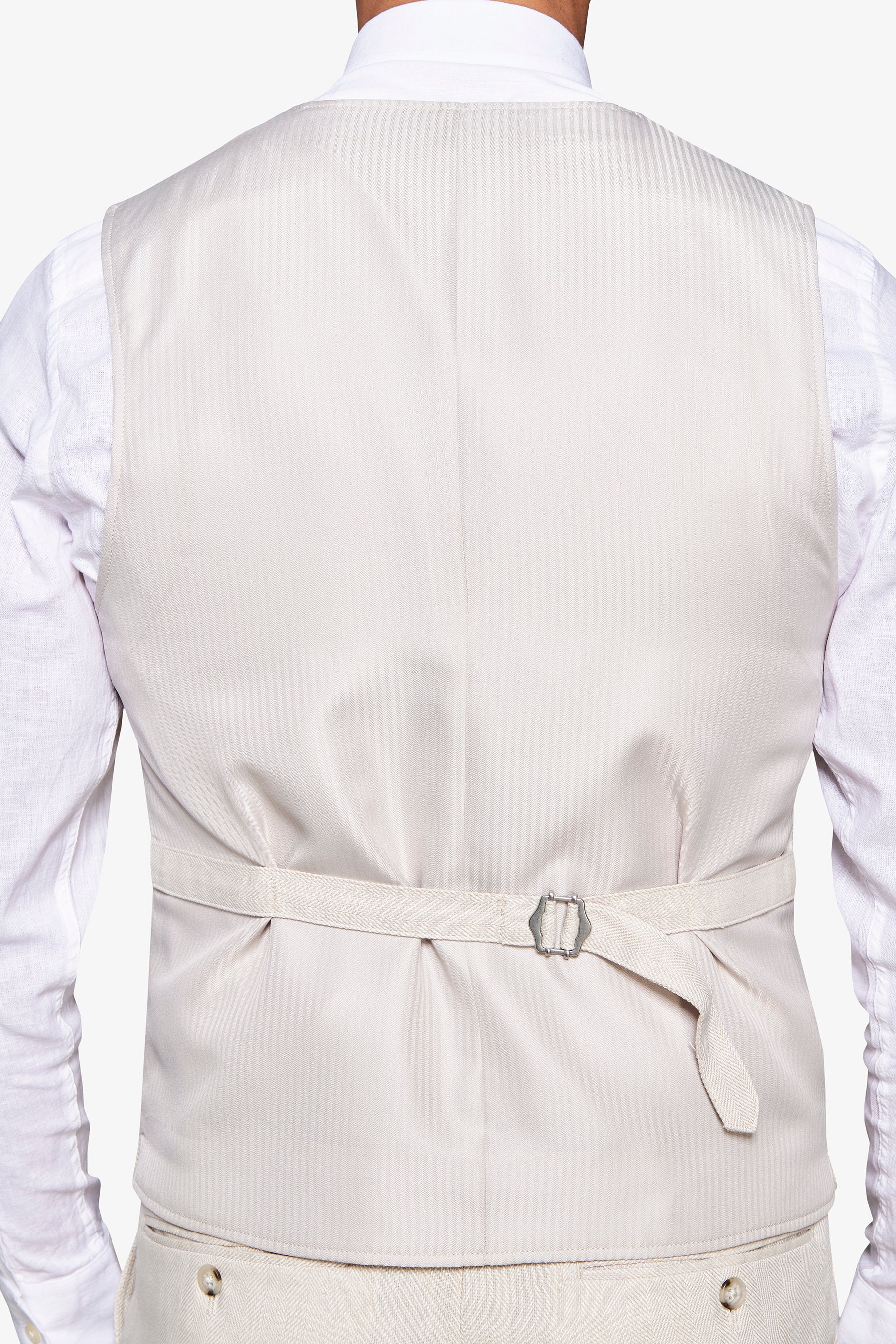 Gilet misto lino Herringbone sabbia