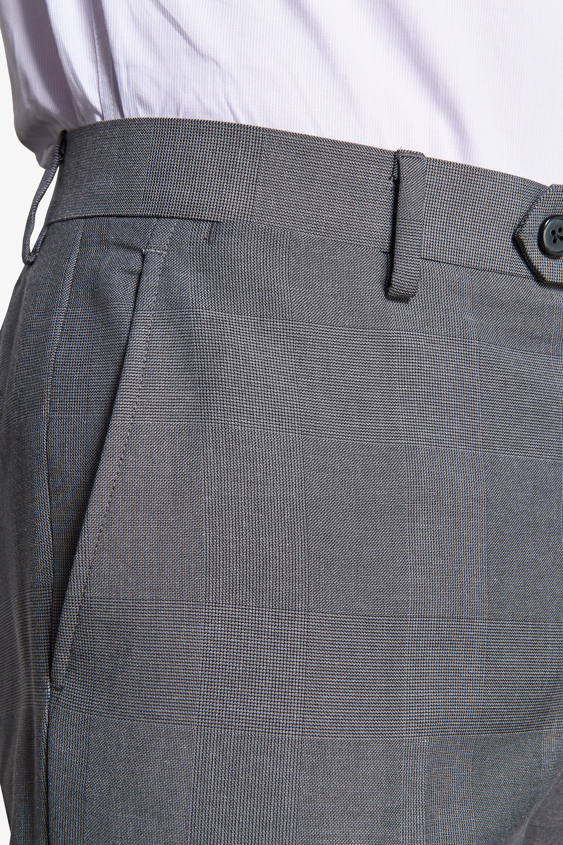 Hose mit Prinz von Wales-Muster in Grau