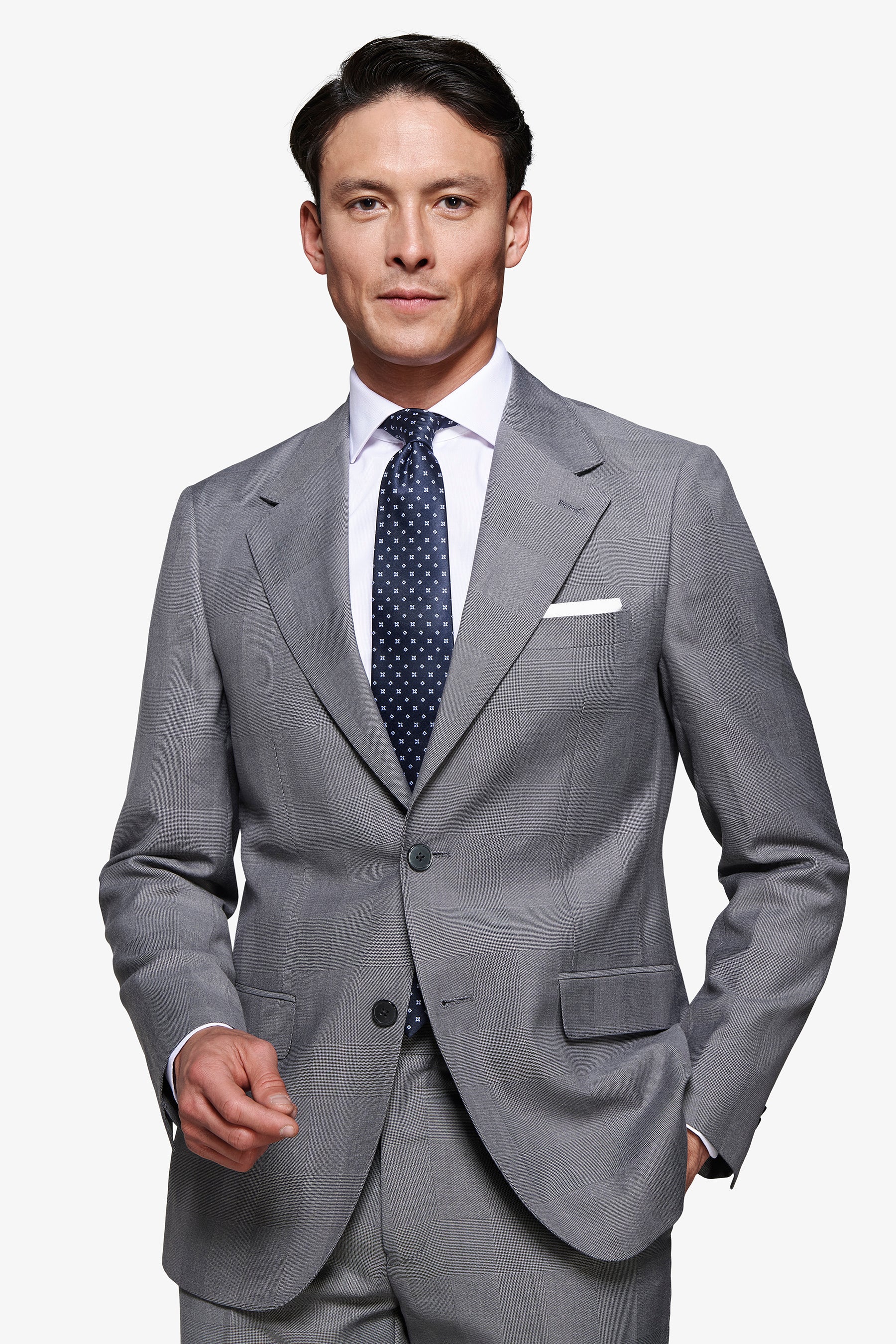 Jacke mit Prinz von Wales-Muster in Grau