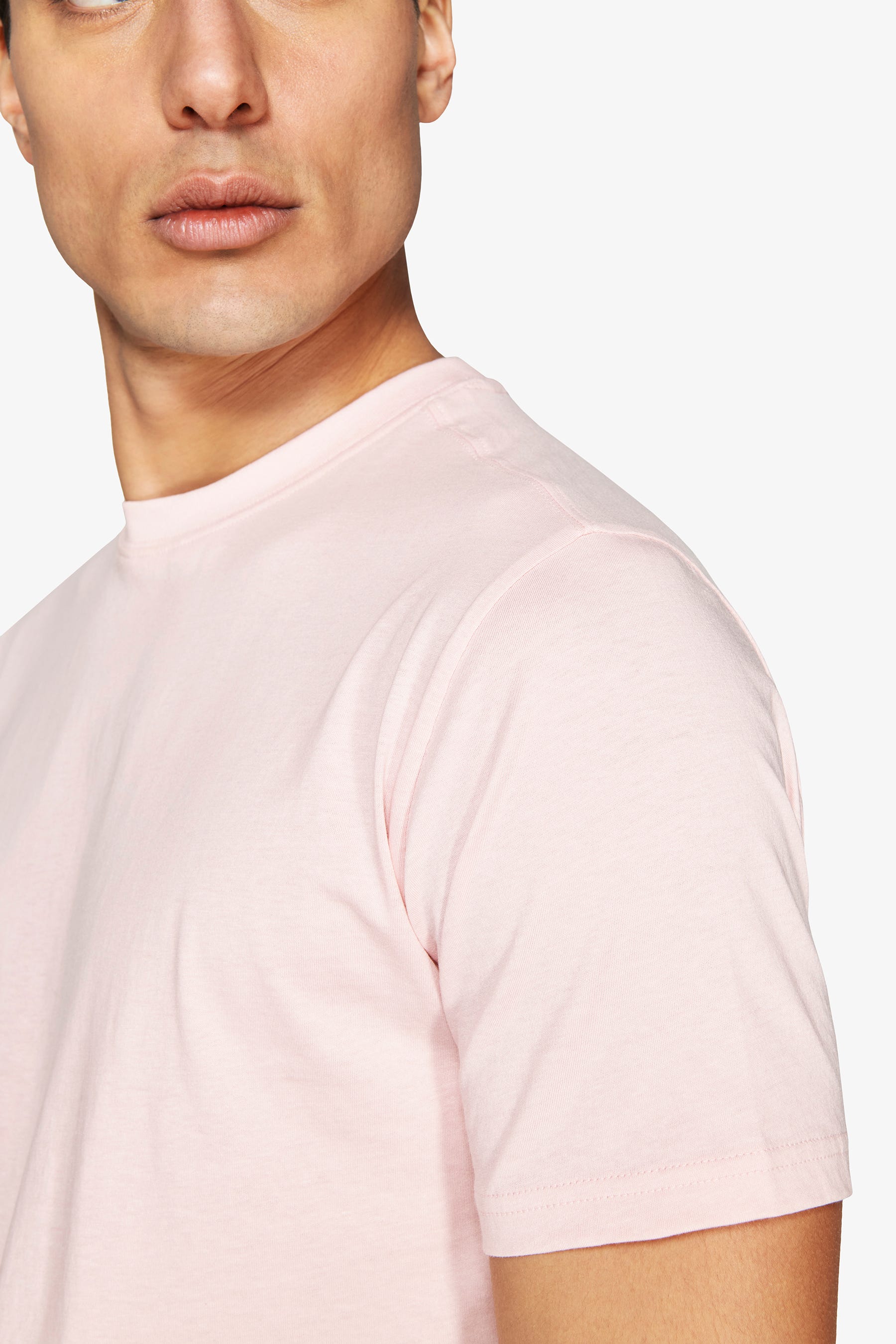 T-shirt basic in cotone leggero rosa-Dan John