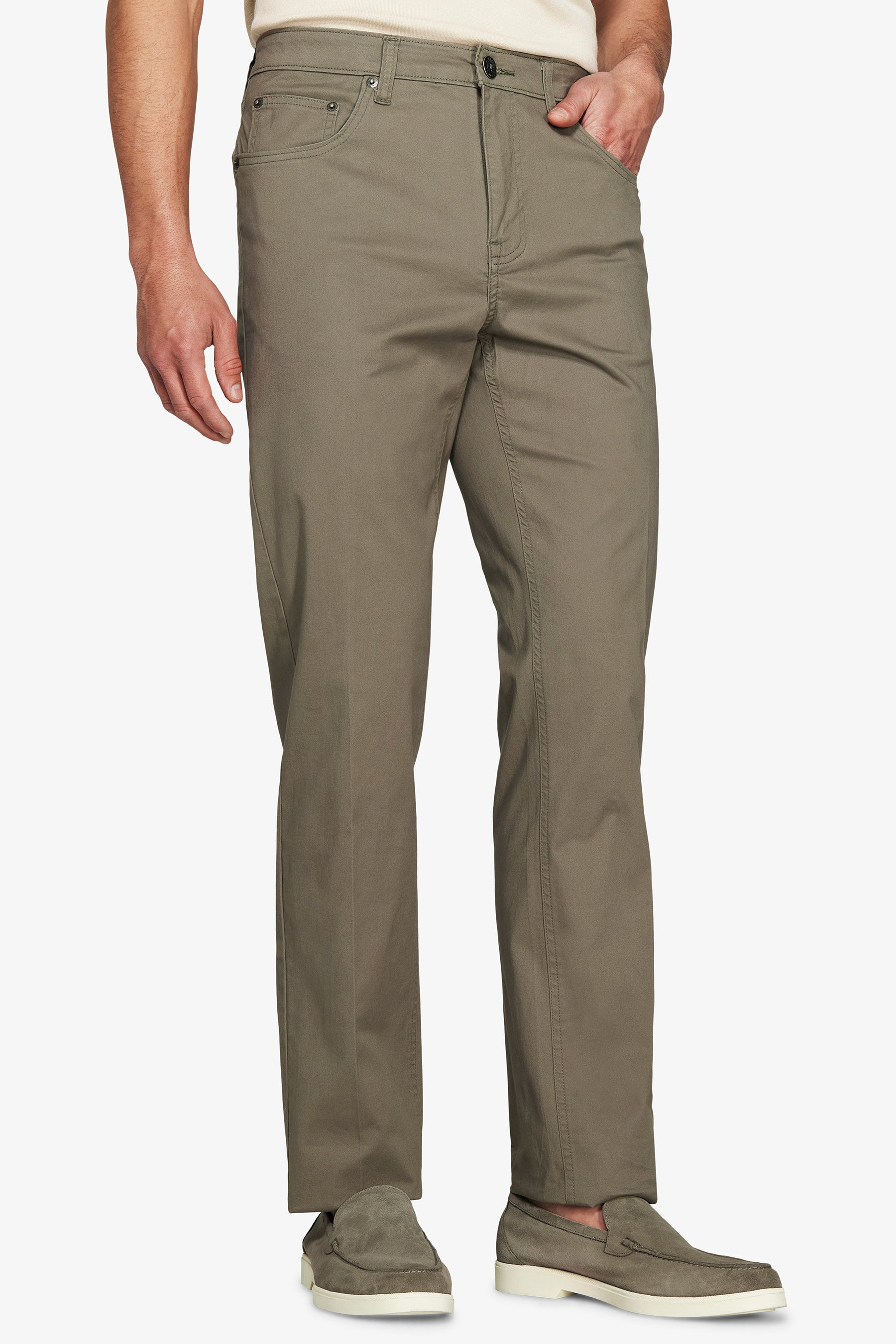 5-Pocket-Hose aus Gabardine in Grün