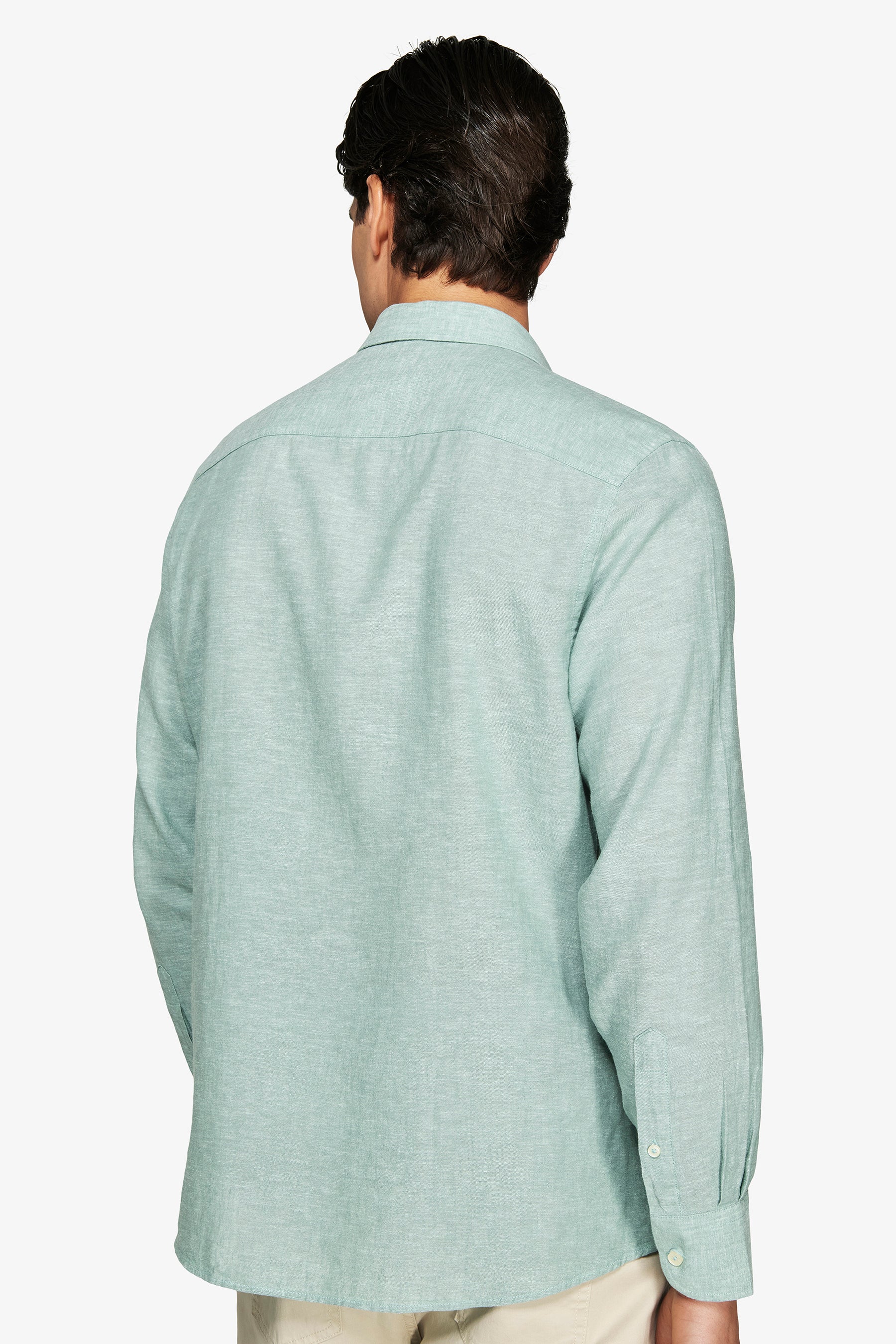 Chemise décontractée sauge en polylin