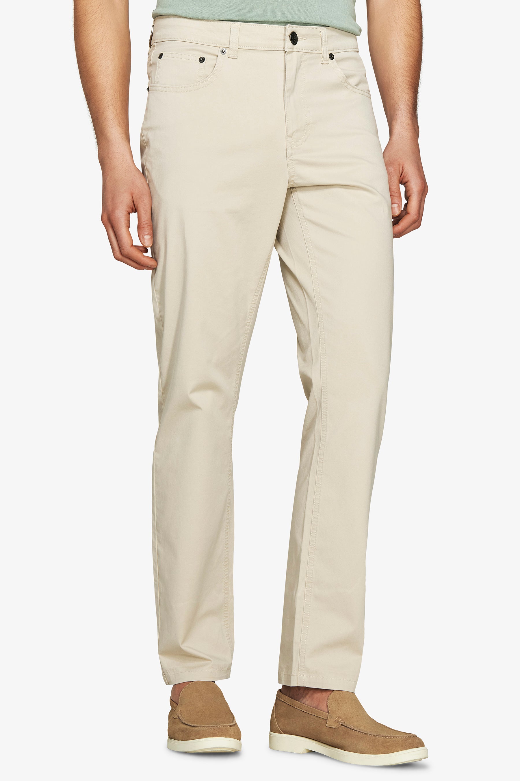 Pantaloni 5 tasche gabardina sabbia