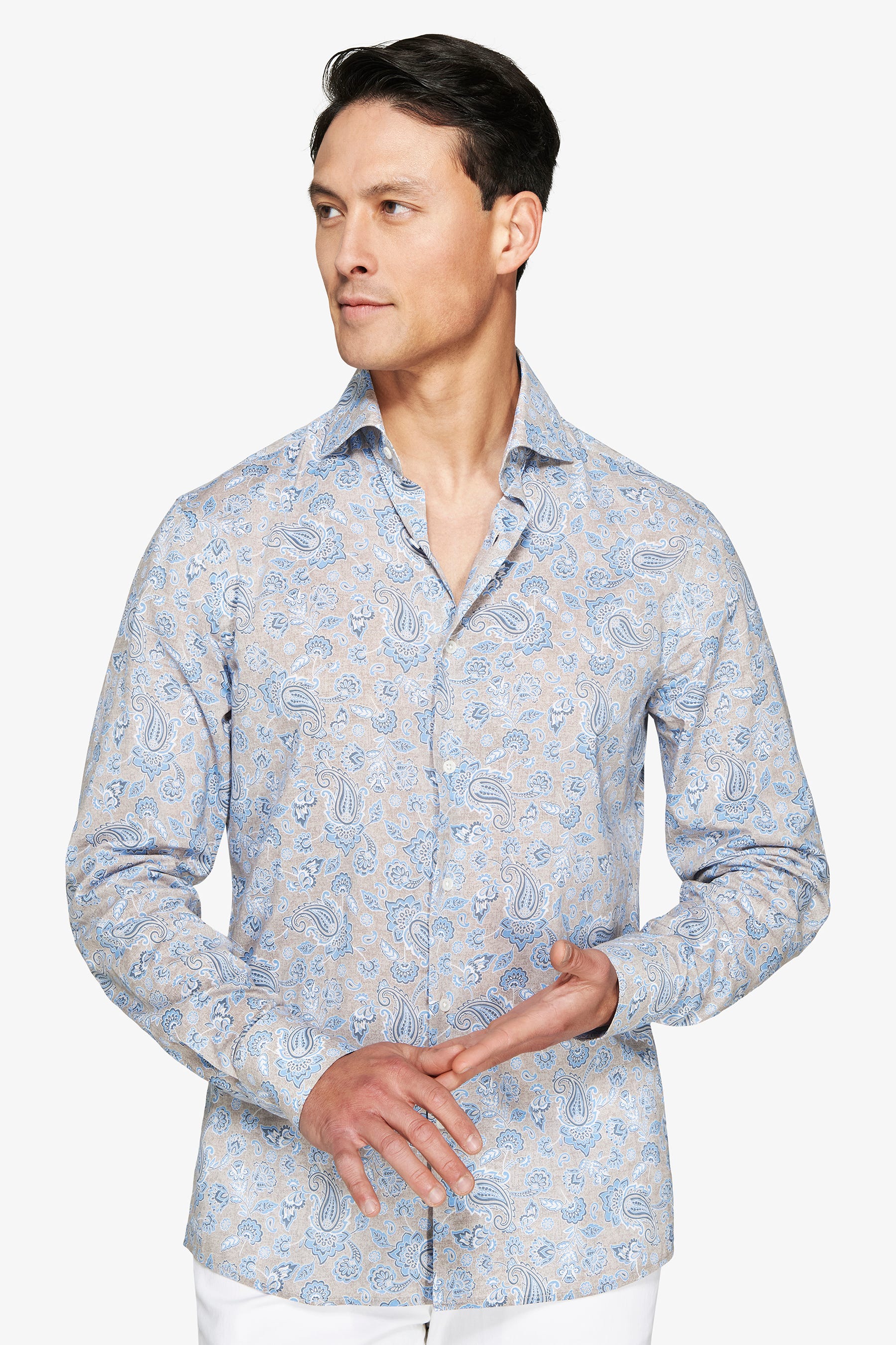Camicia stampa all over tortora-Dan John