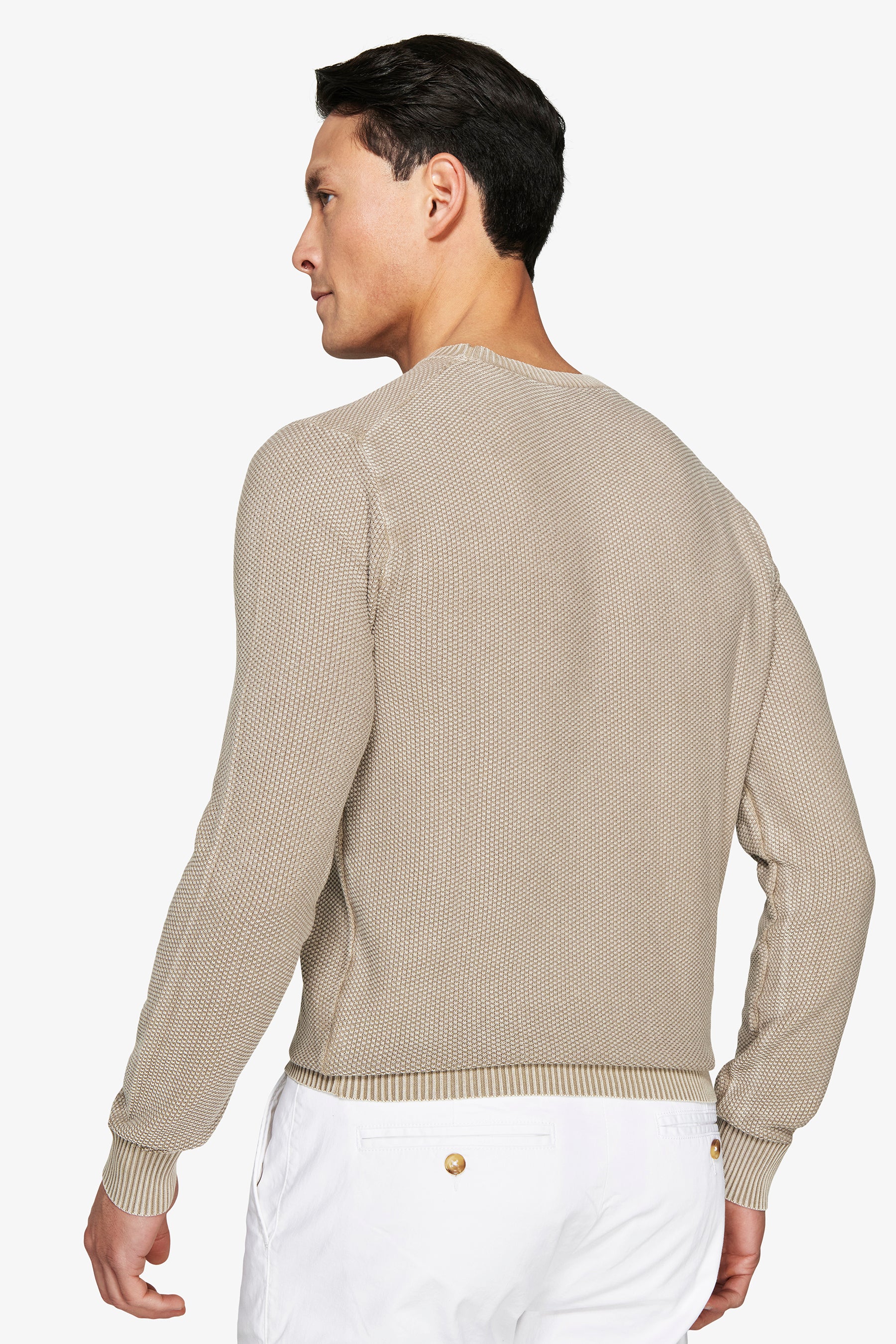 Maglia girocollo chicco riso tortora-Dan John