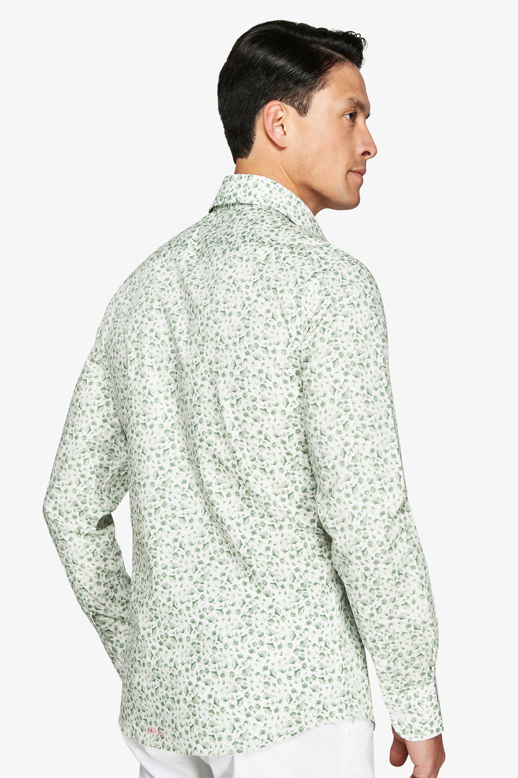 Sage floral pattern shirt