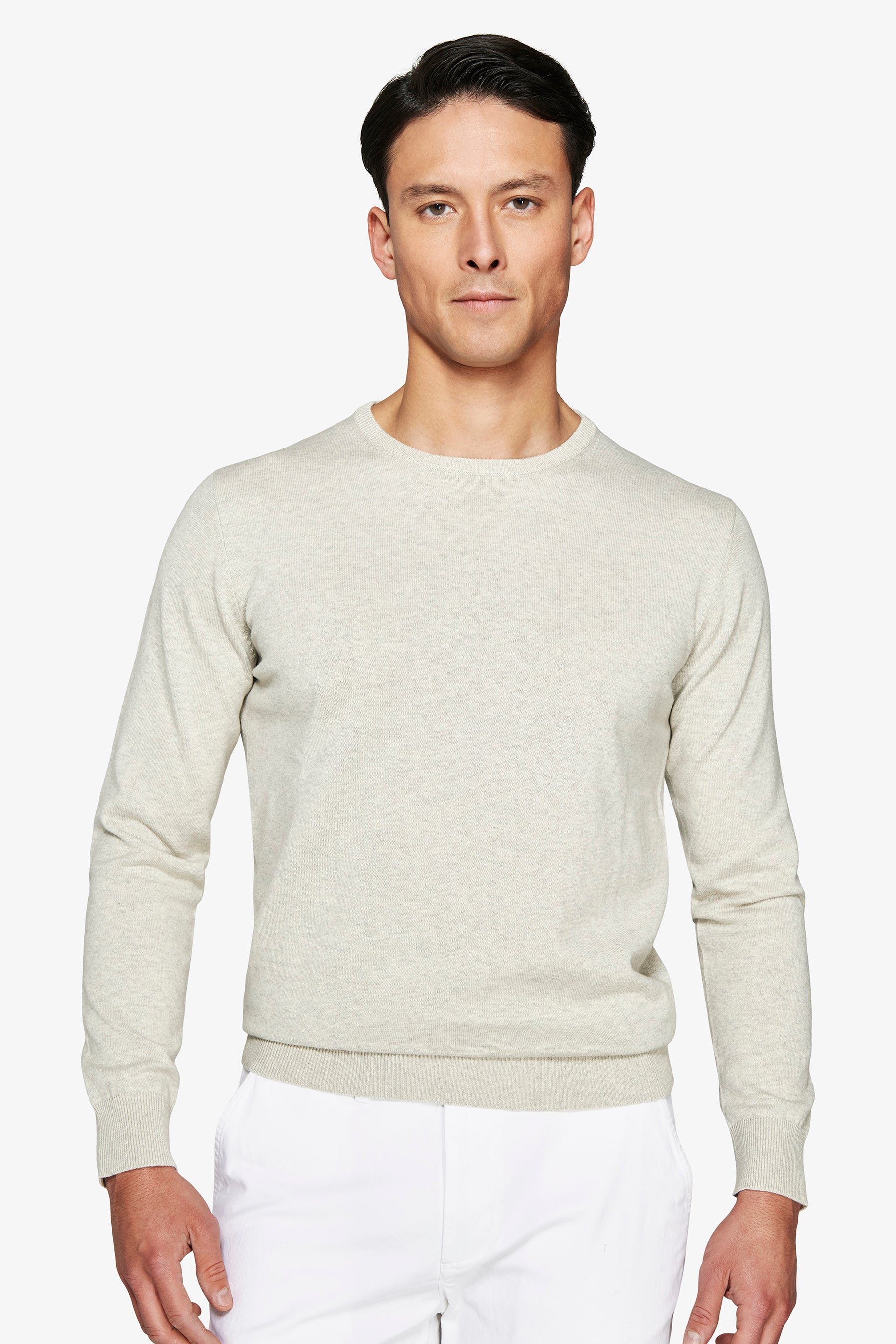 Jersey de cuello redondo básico gris rot