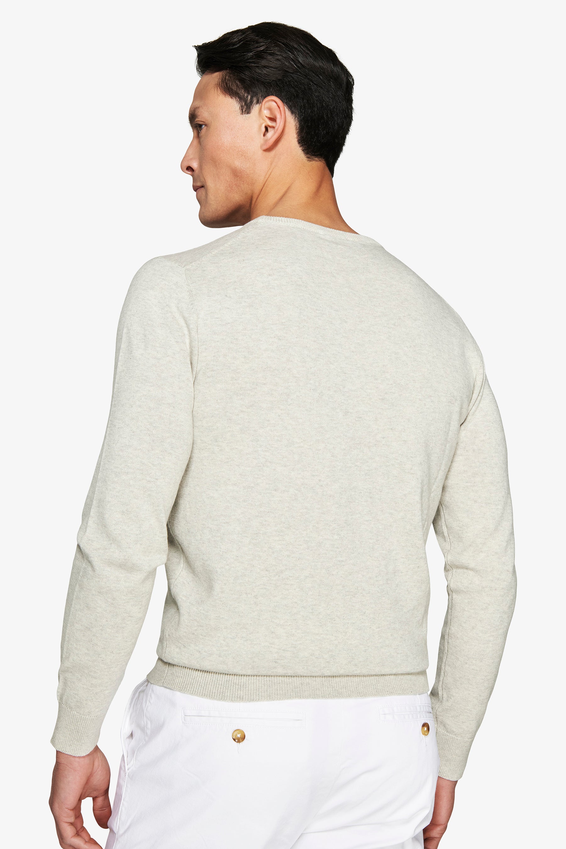 Jersey de cuello redondo básico gris rot