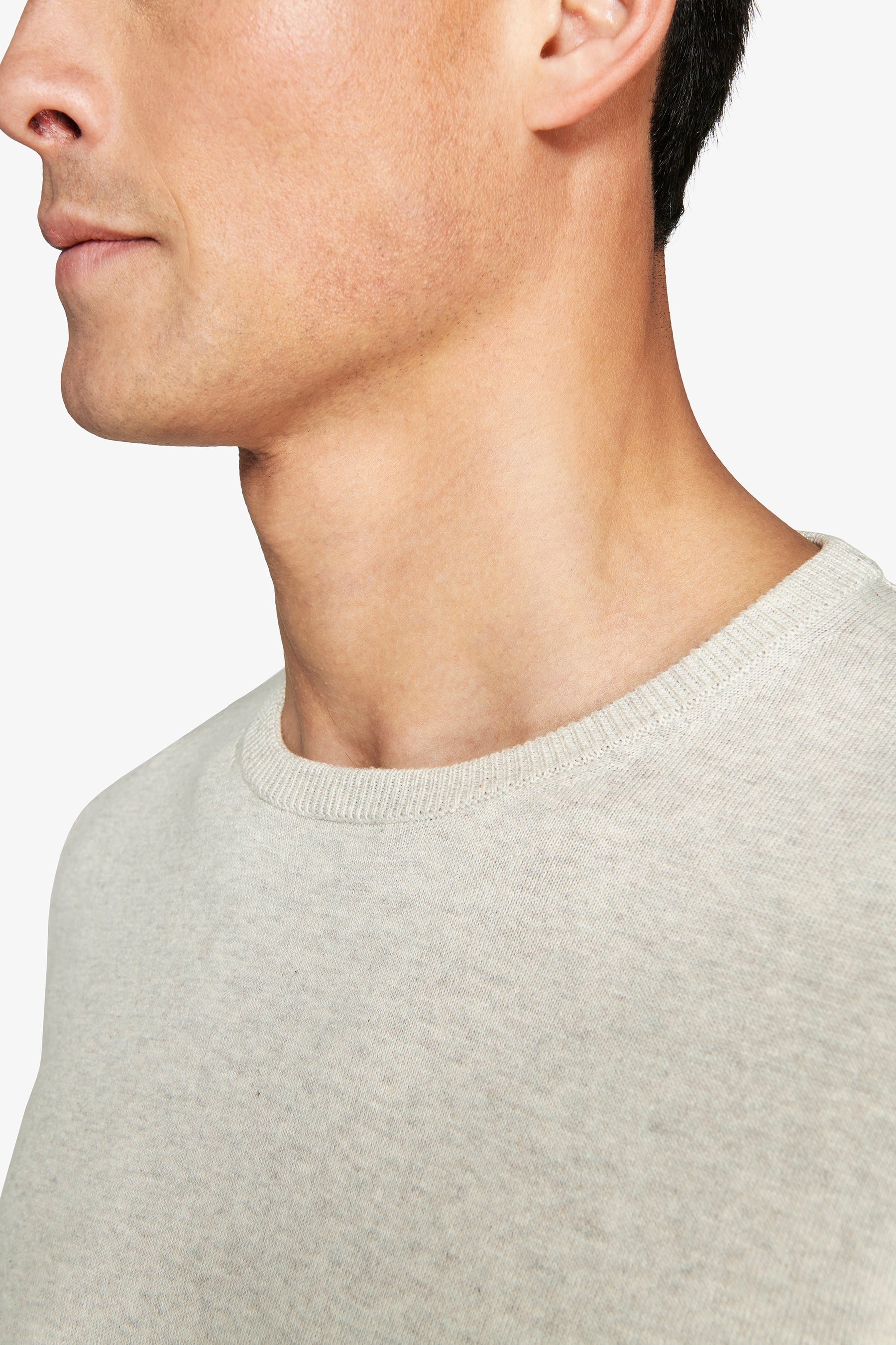 Jersey de cuello redondo básico gris rot