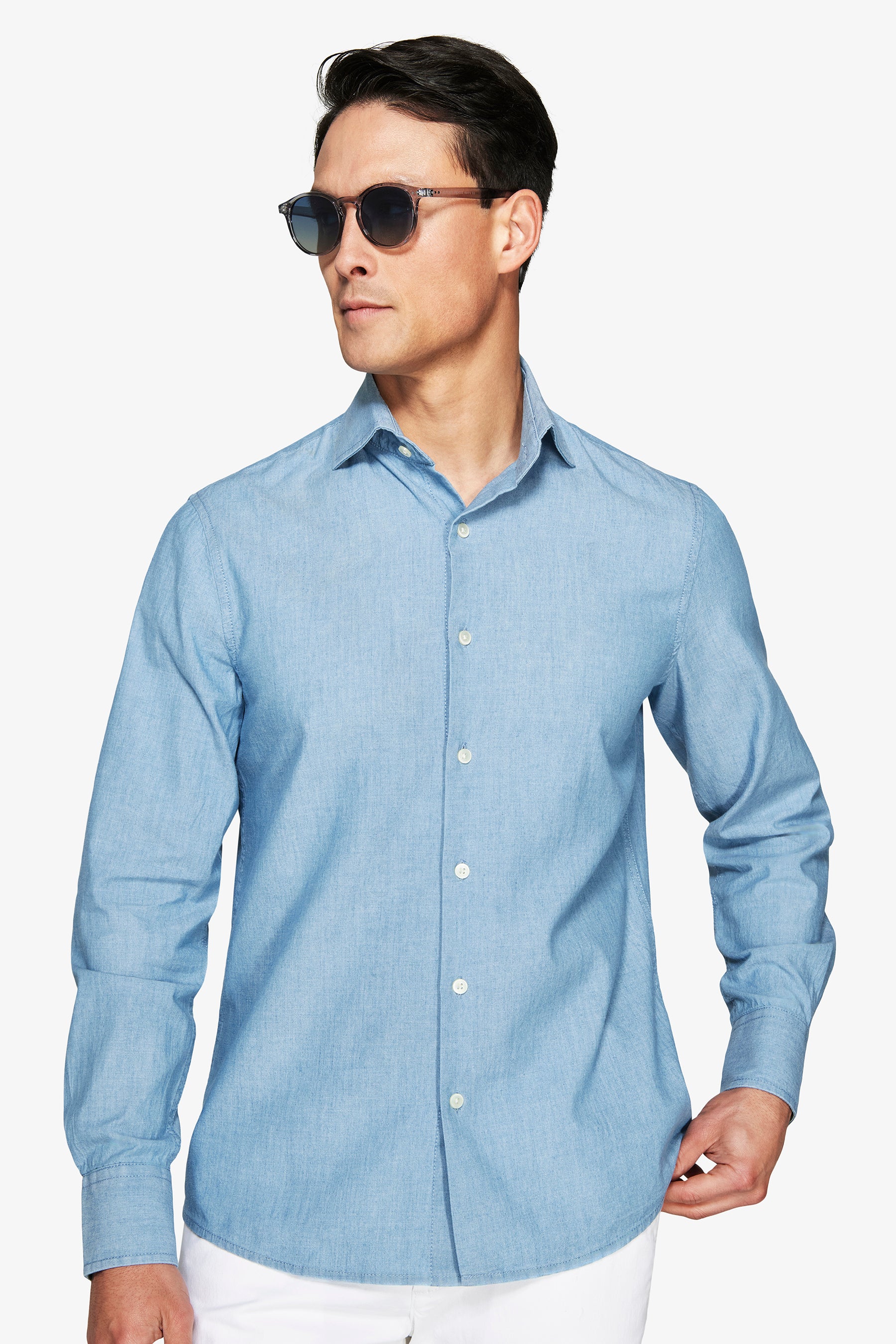 Light wash denim shirt