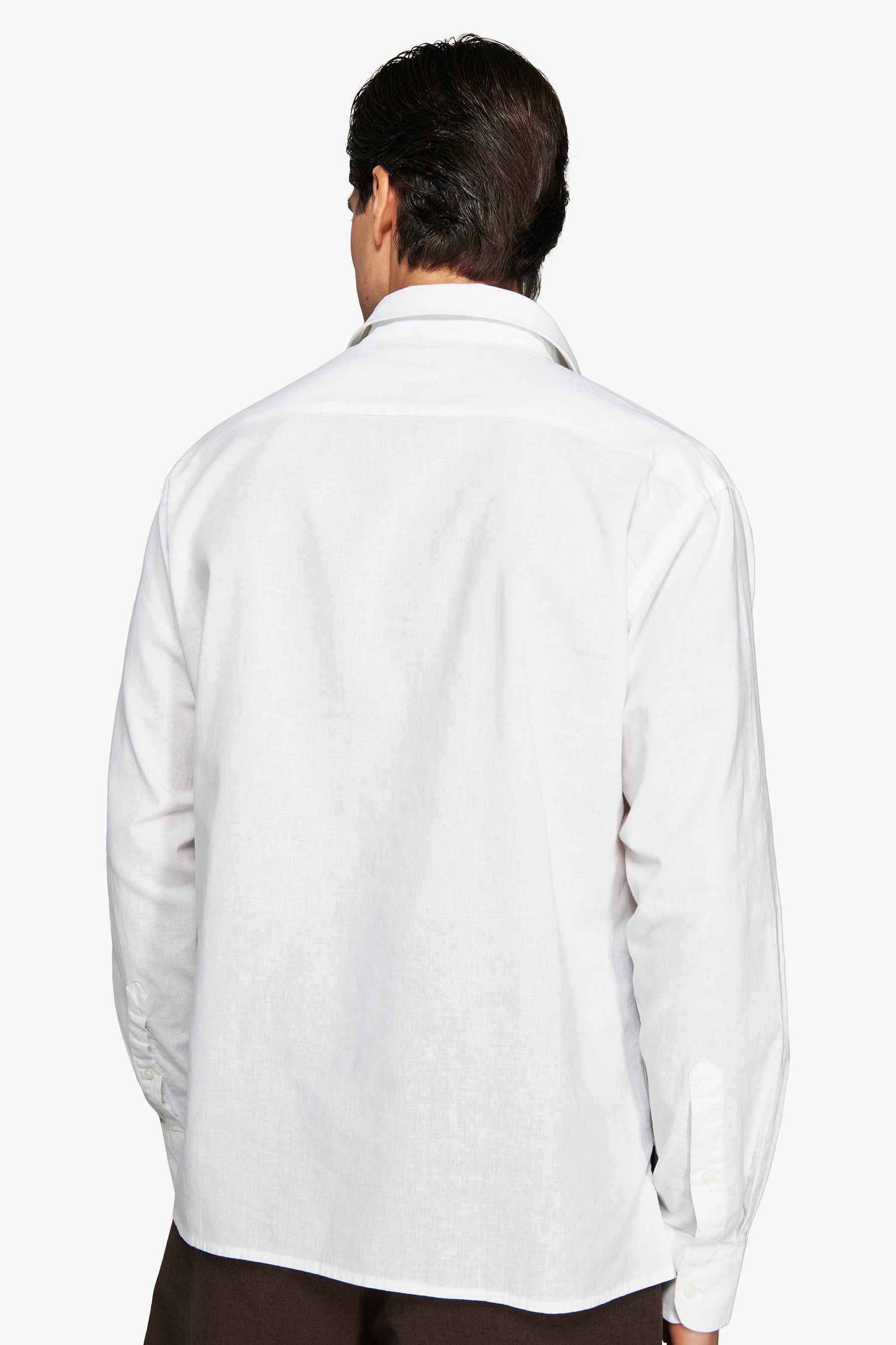 VOLUME White linen blend chester shirt