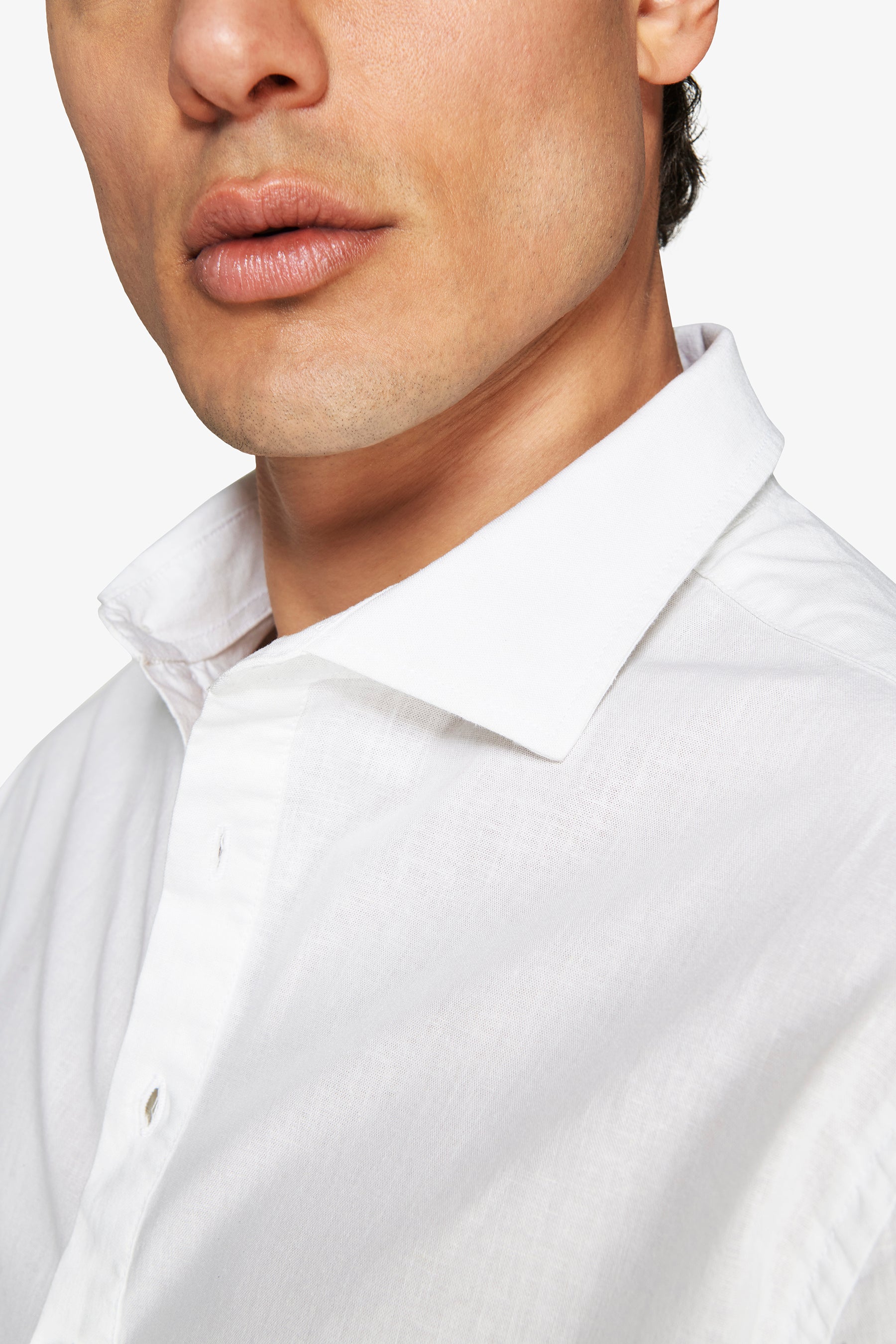 VOLUME White linen blend chester shirt