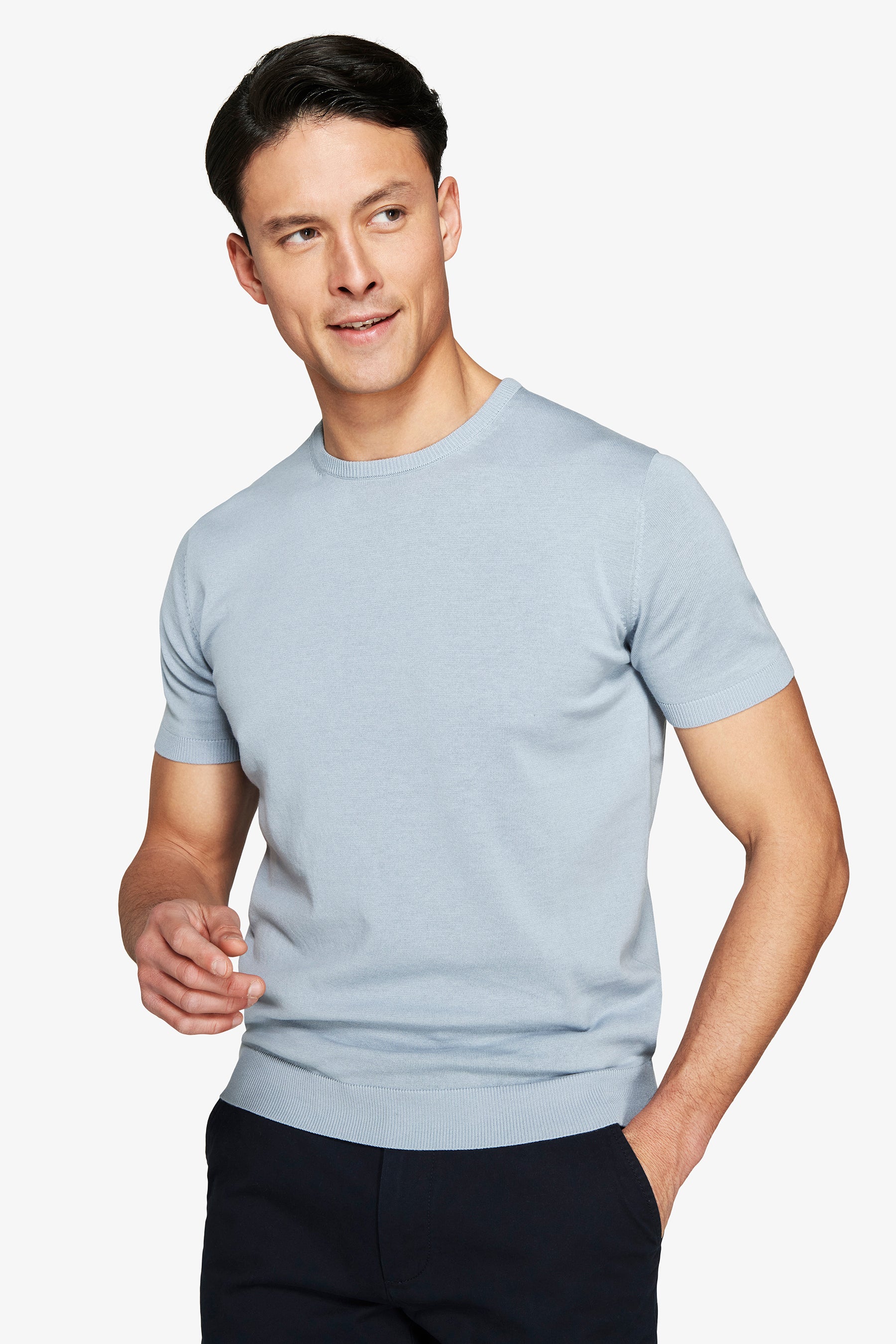 Light blue knit t-shirt