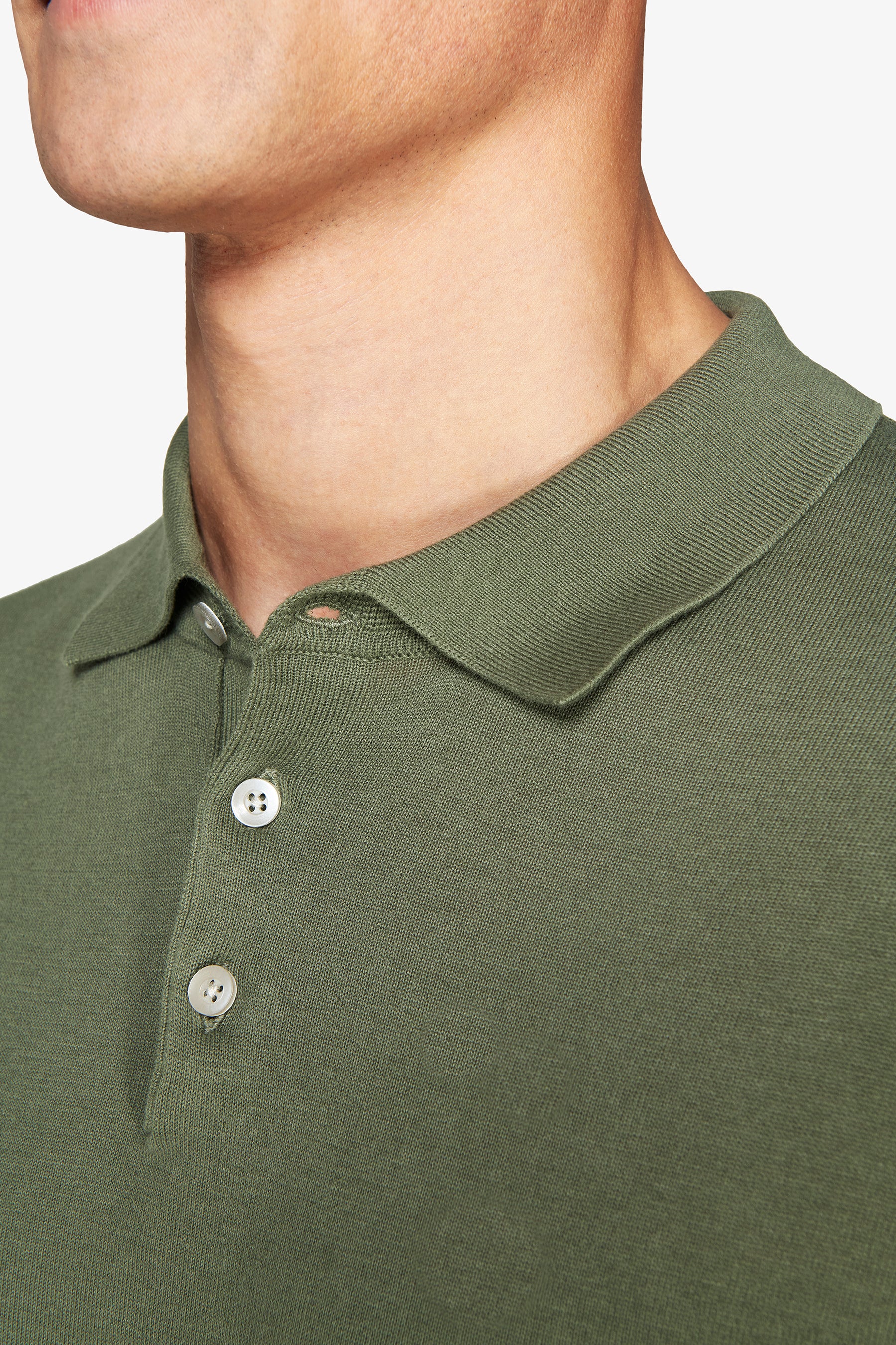 Poloshirt aus grünem Strick