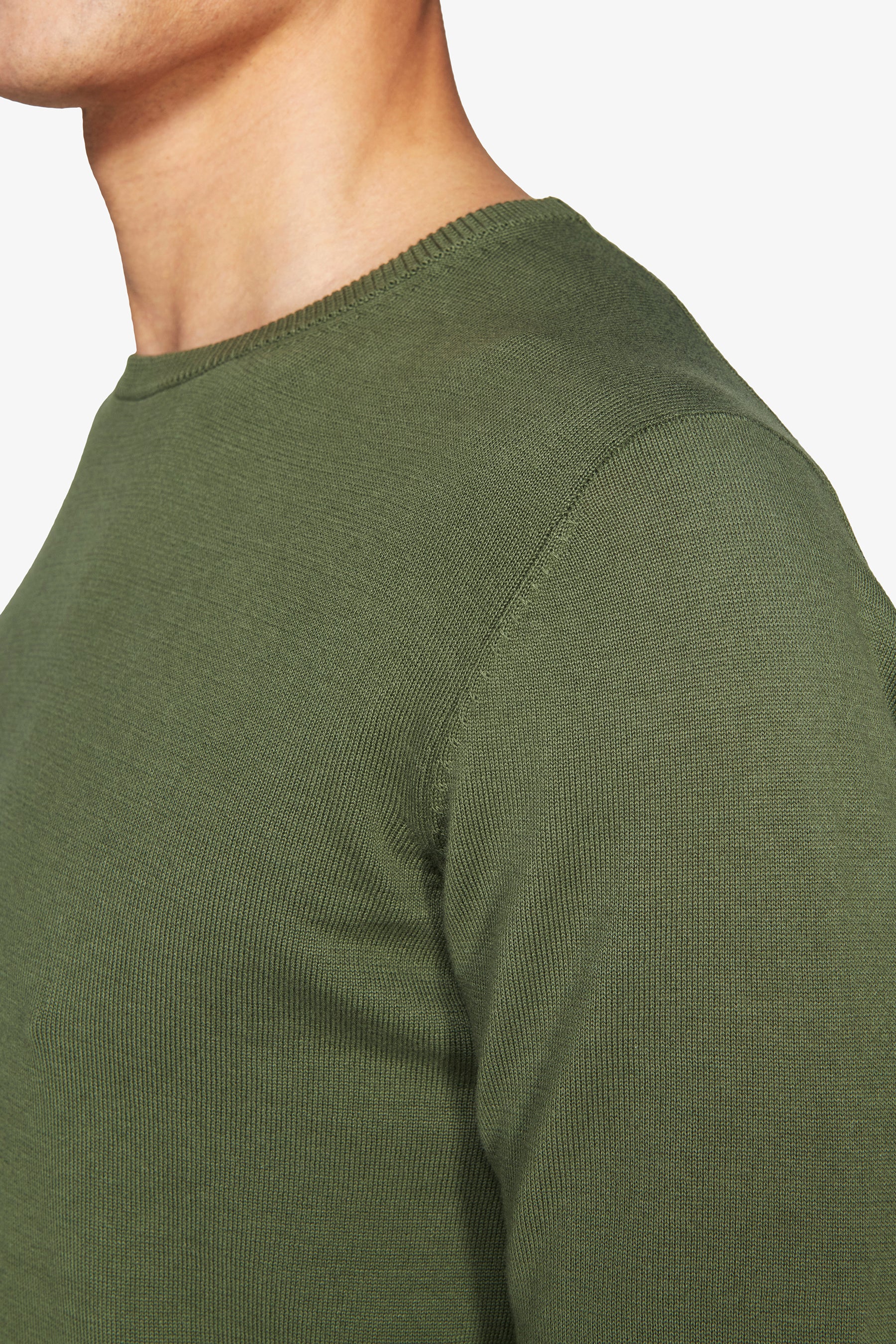 Jersey de cuello redondo básico verde