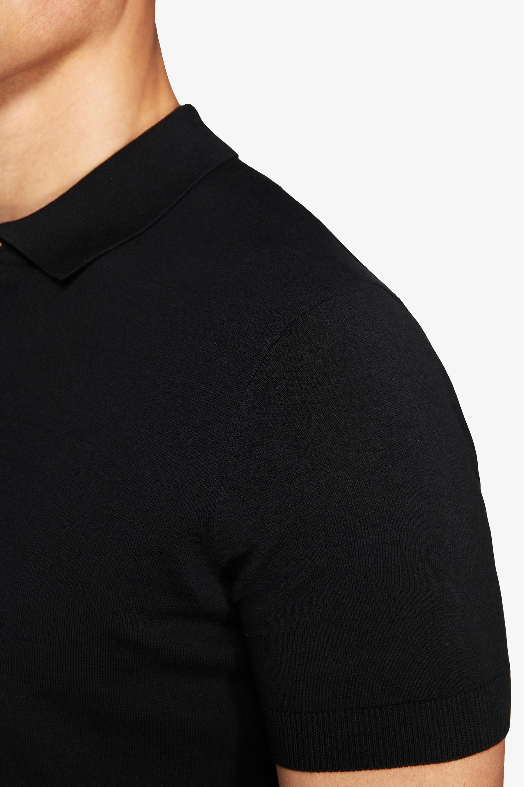 Polo in maglia basic in cotone nera-Dan John