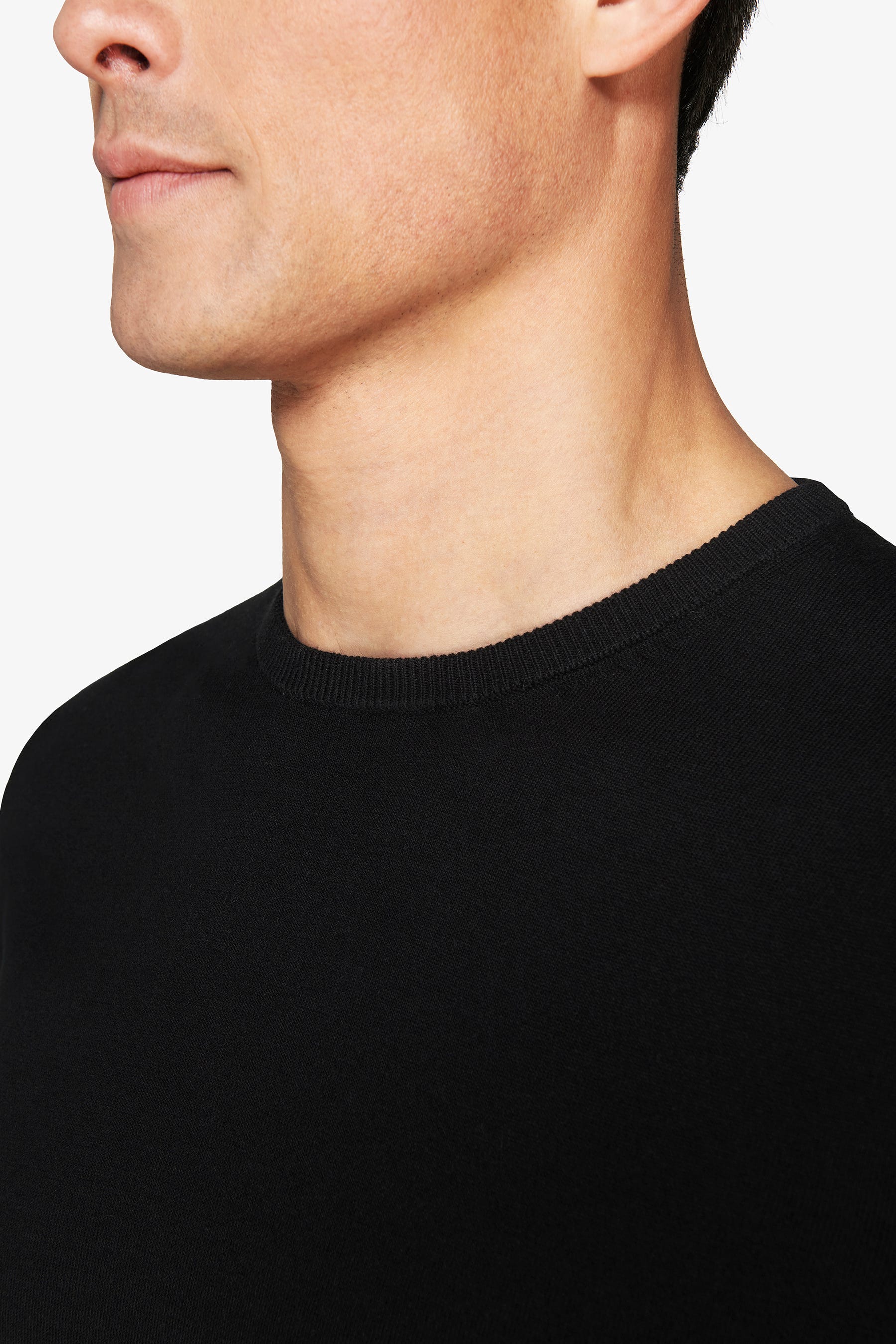 T-shirt in maglia basic in cotone nera-Dan John