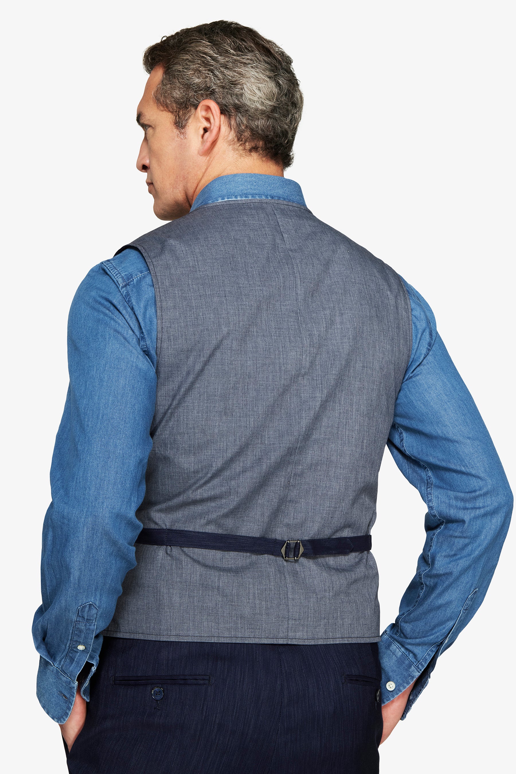 Chaleco efecto denim azul oscuro