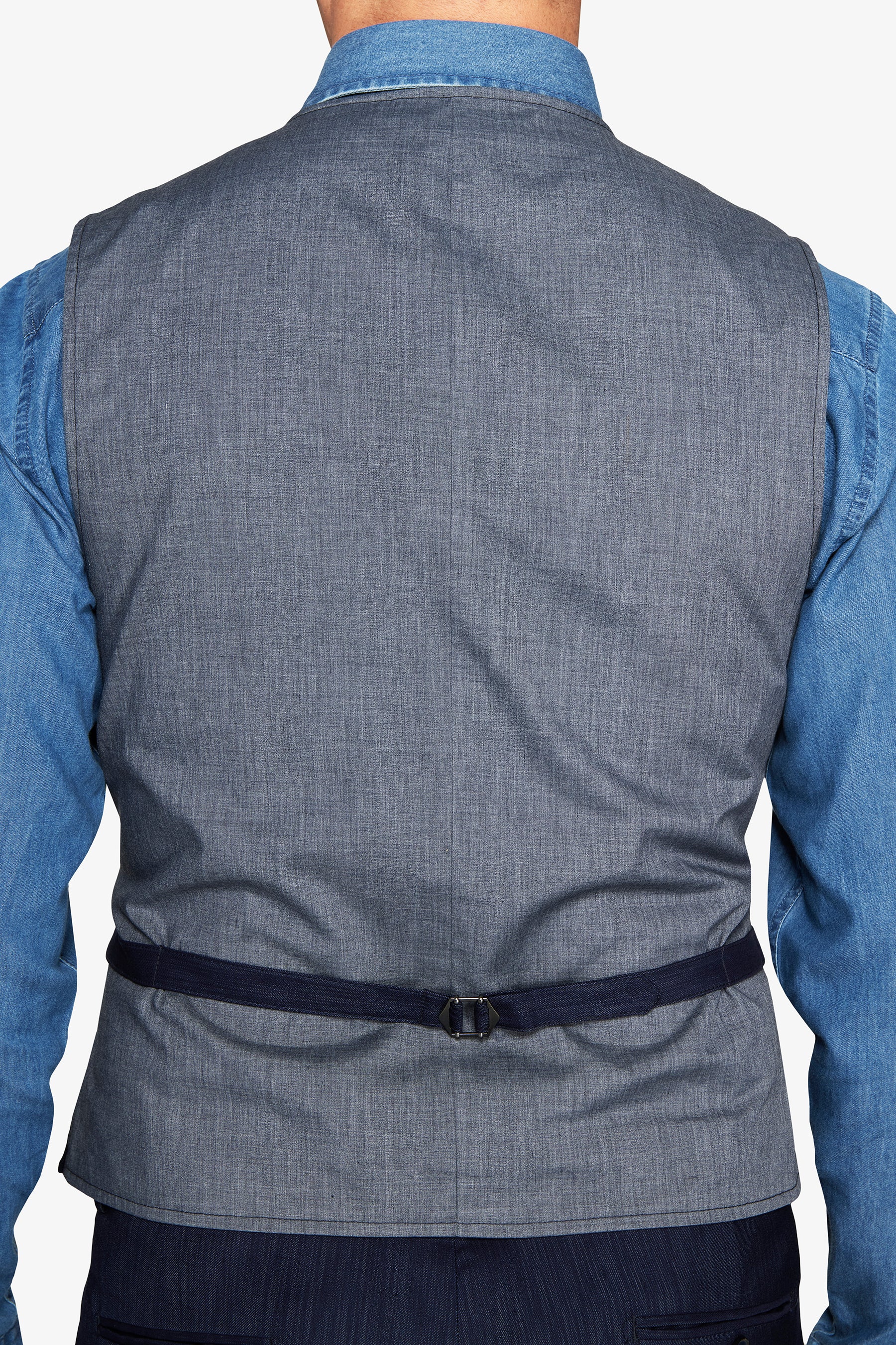 Chaleco efecto denim azul oscuro