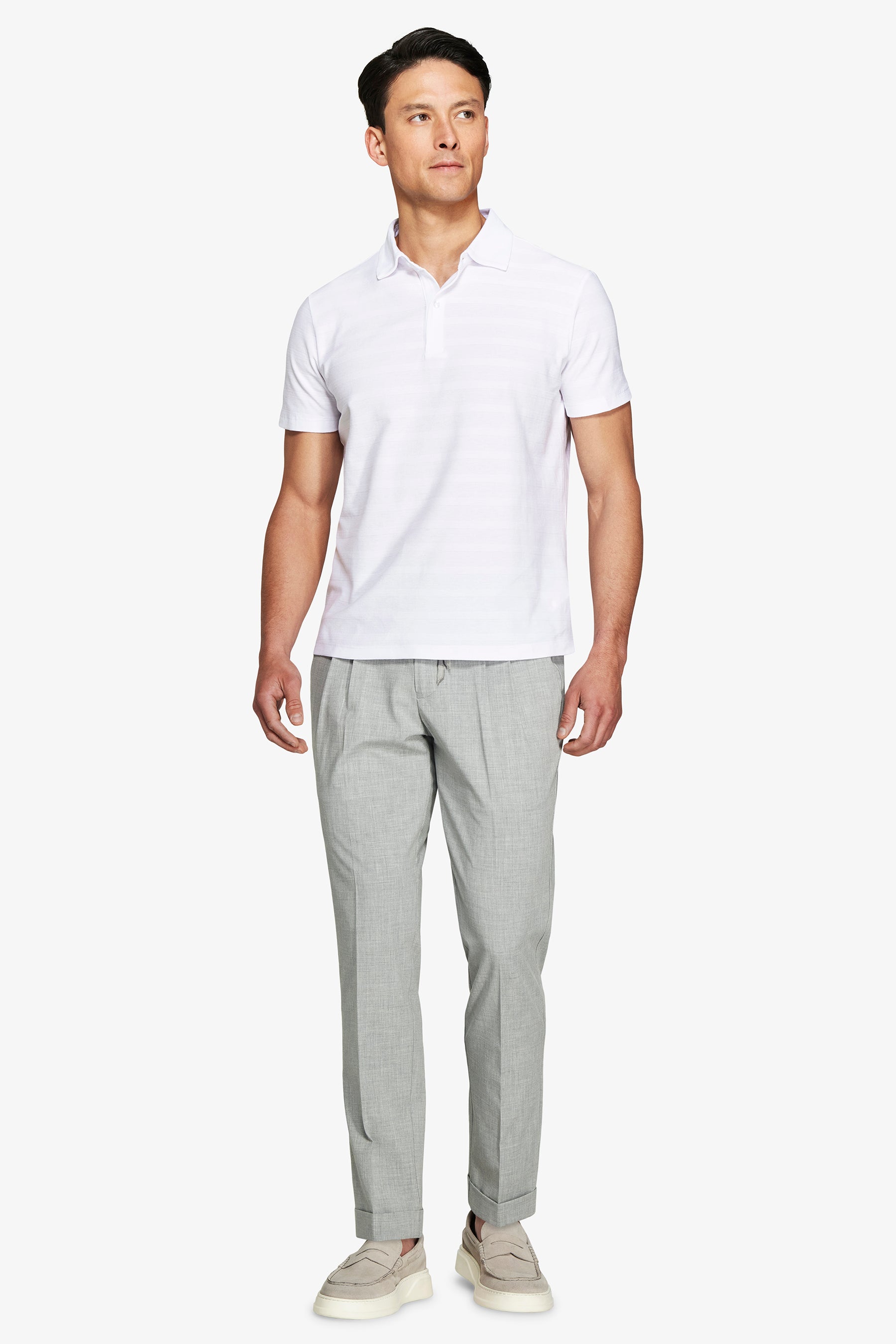 Polo jersey armaturata bianca-Dan John