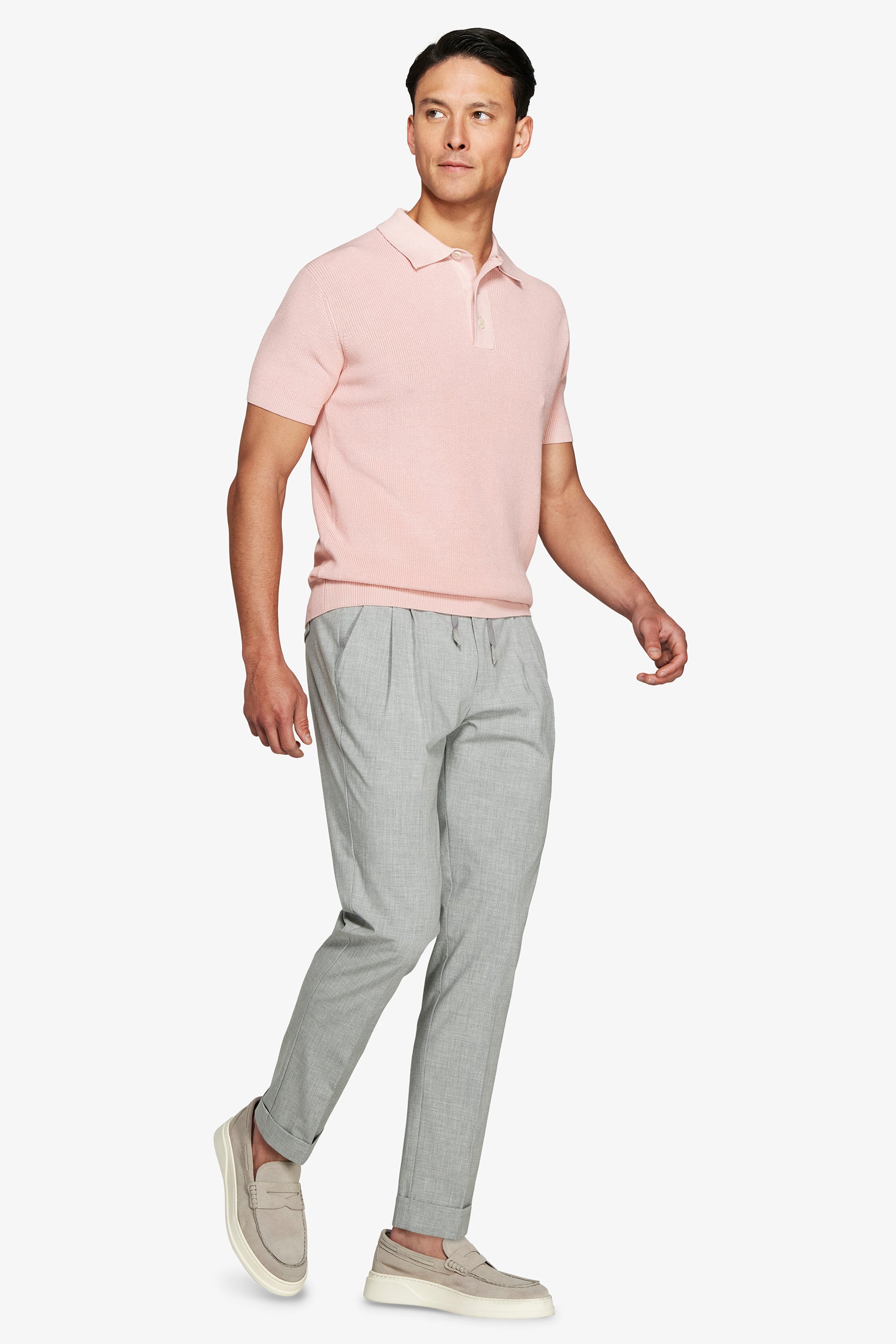 Polo in maglia punto pannocchia rosa-Dan John