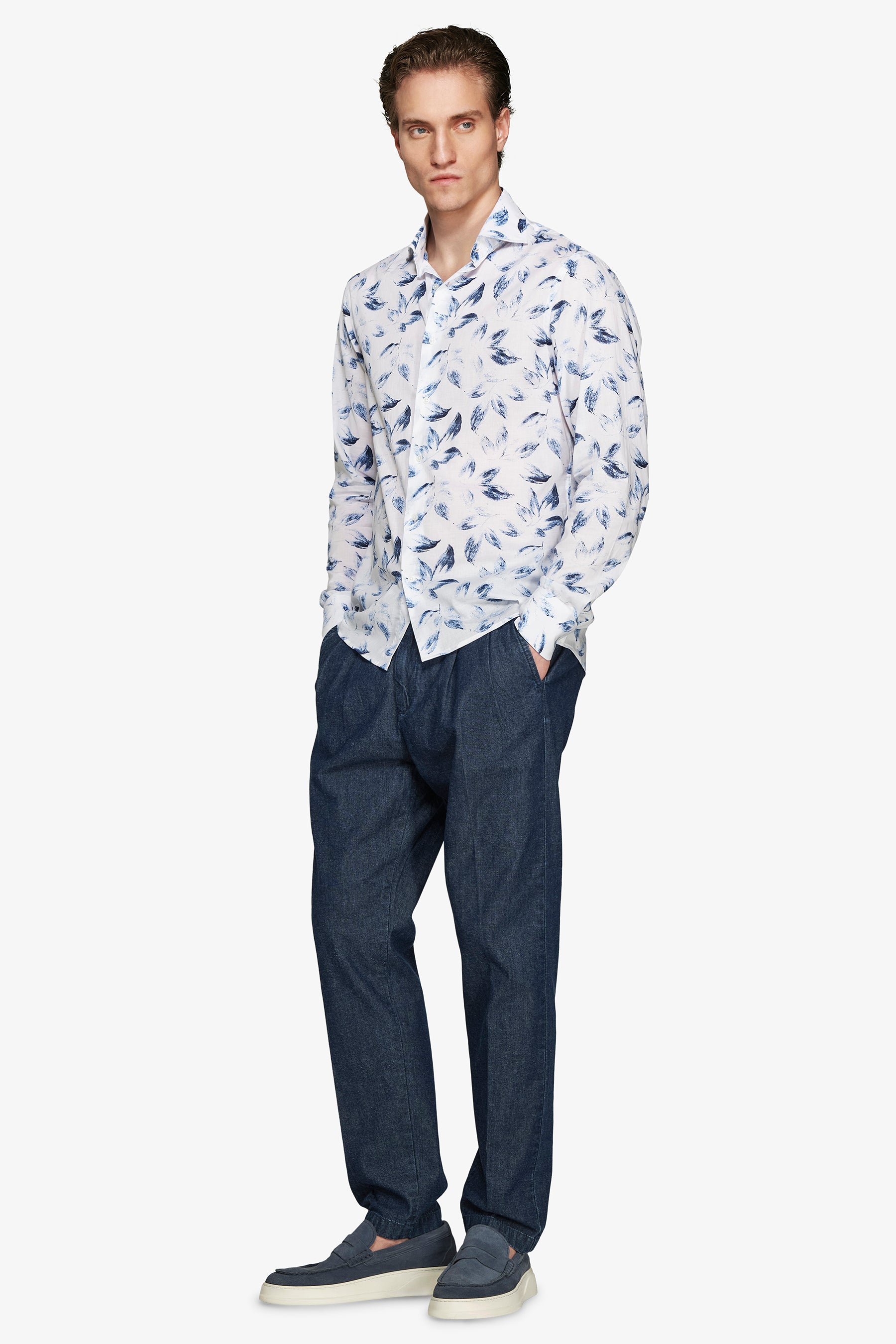 Camicia stampa all over blu-Dan John